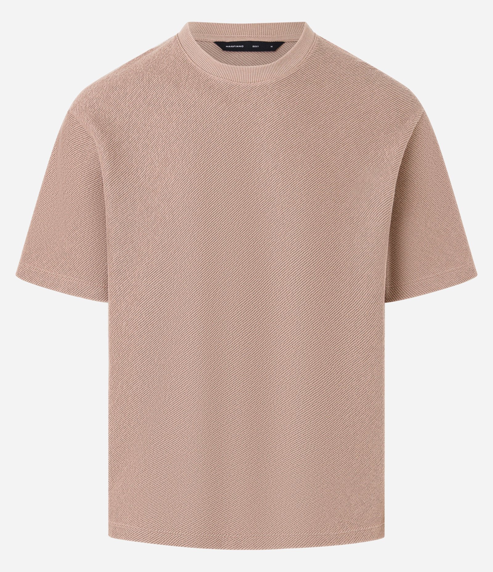 Camiseta Boxy em Algodão com Gola Canoa e Canelada Bege 5