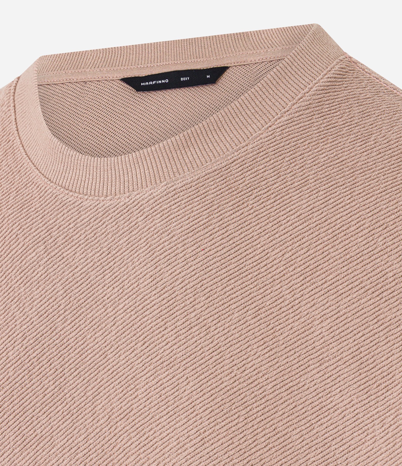 Camiseta Boxy em Algodão com Gola Canoa e Canelada Bege 6