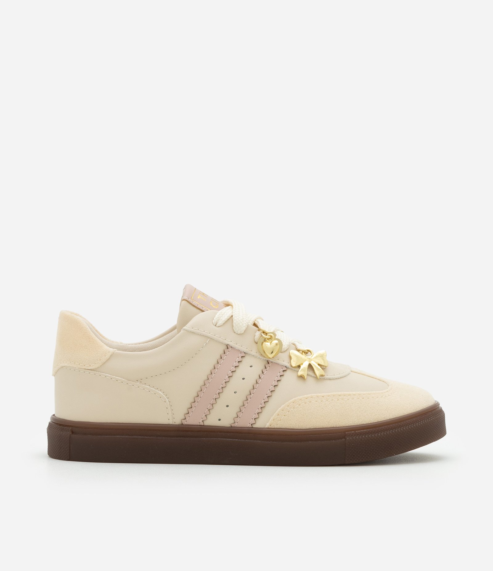 Tênis Infantil Casual com Pingentes - Tam 28 ao 34 Bege 2