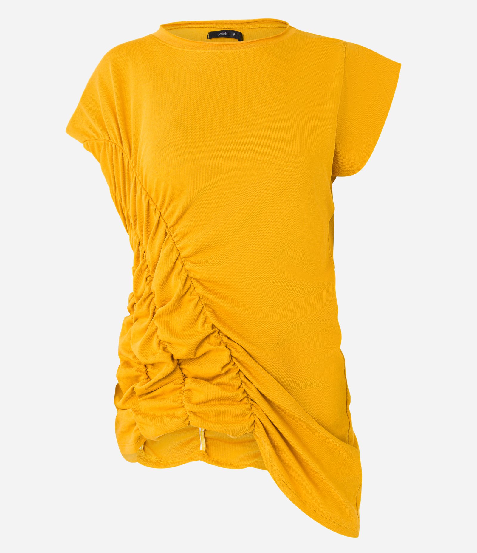 Blusa em Algodão com Drapeado Frontal Amarelo 5