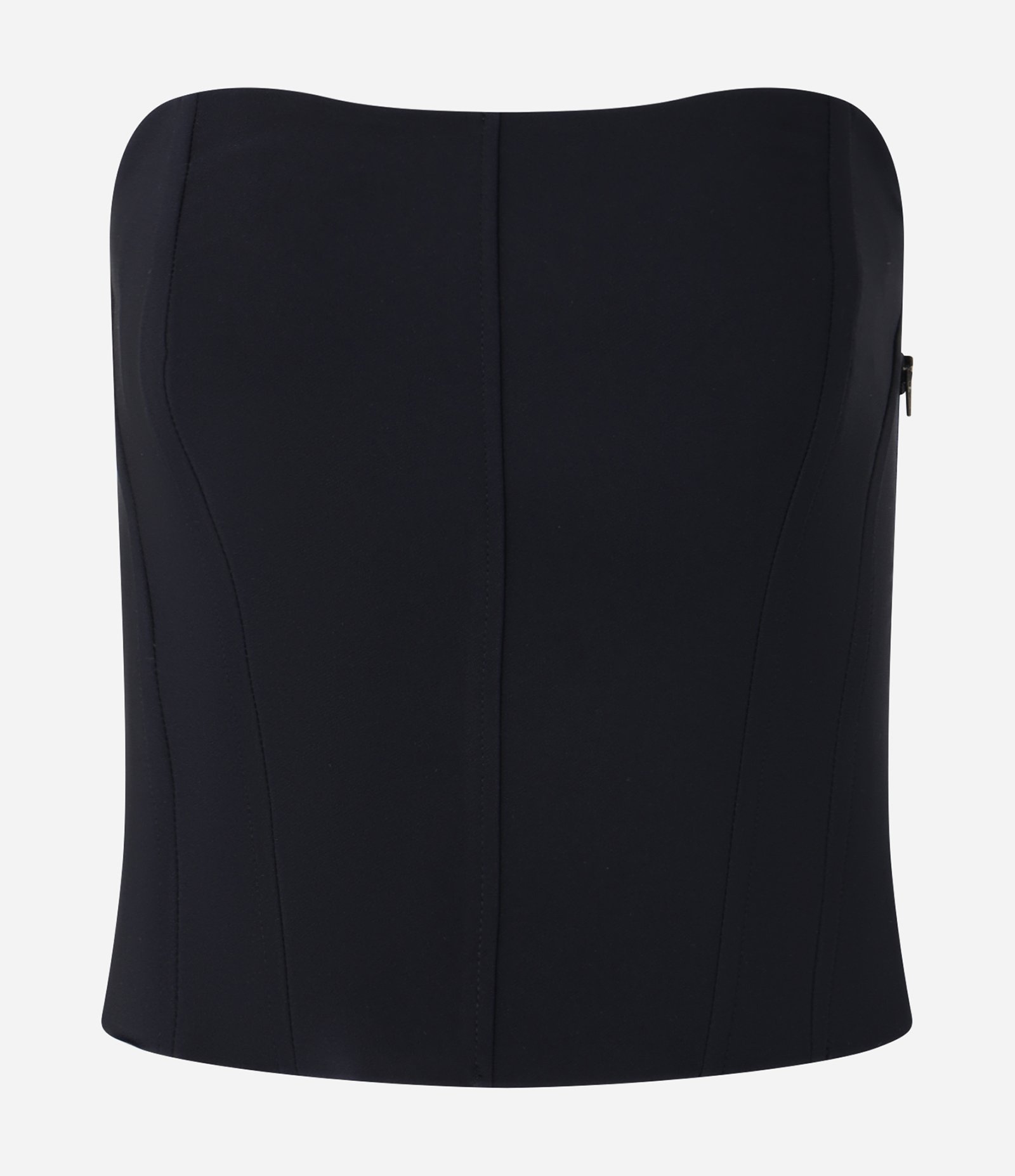 Blusa em Alfaiataria Tomara que Caia com Zíper na Lateral Preto 5