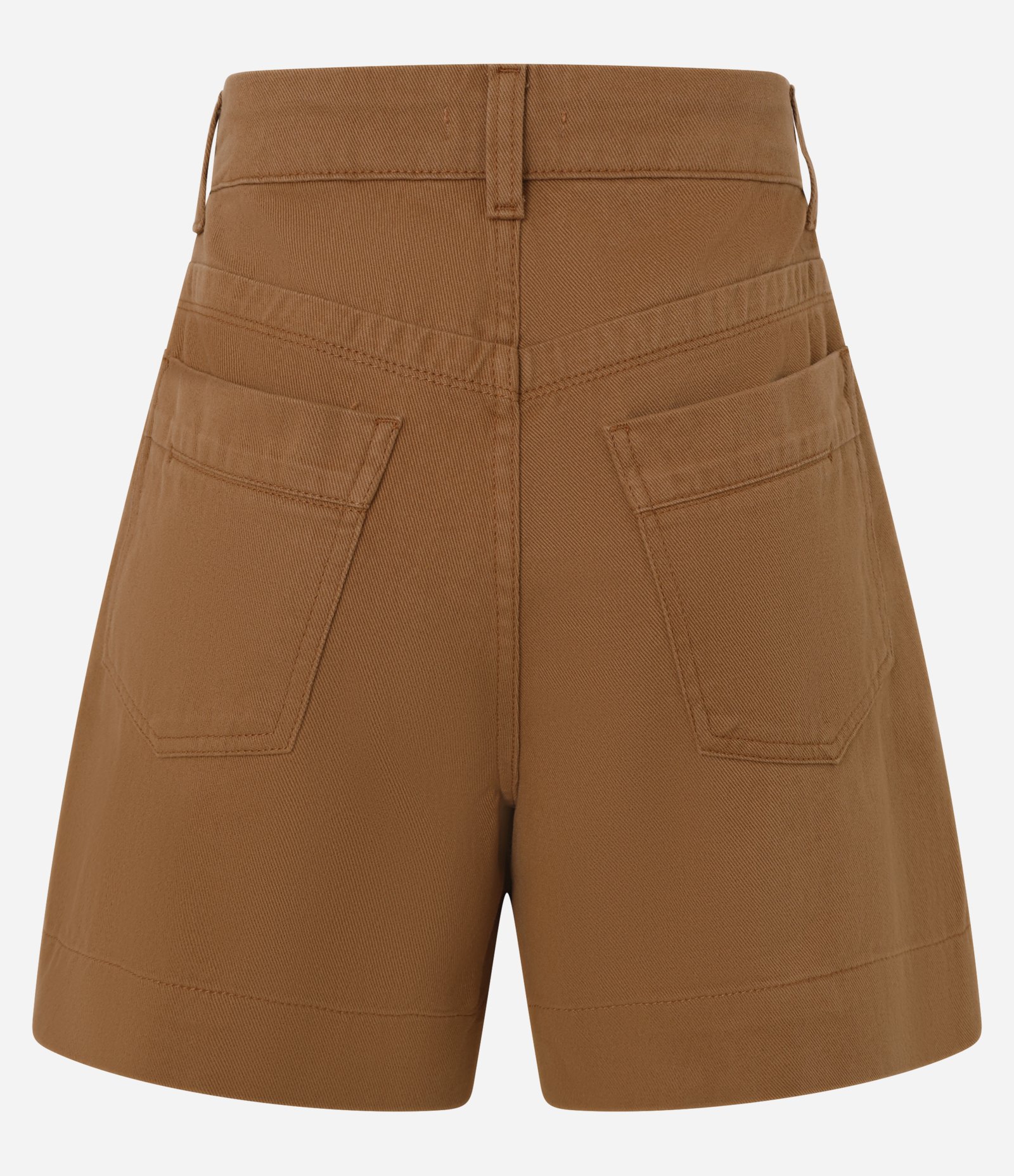 Short Evasê em Jeans com Cintura Alta Marrom 6