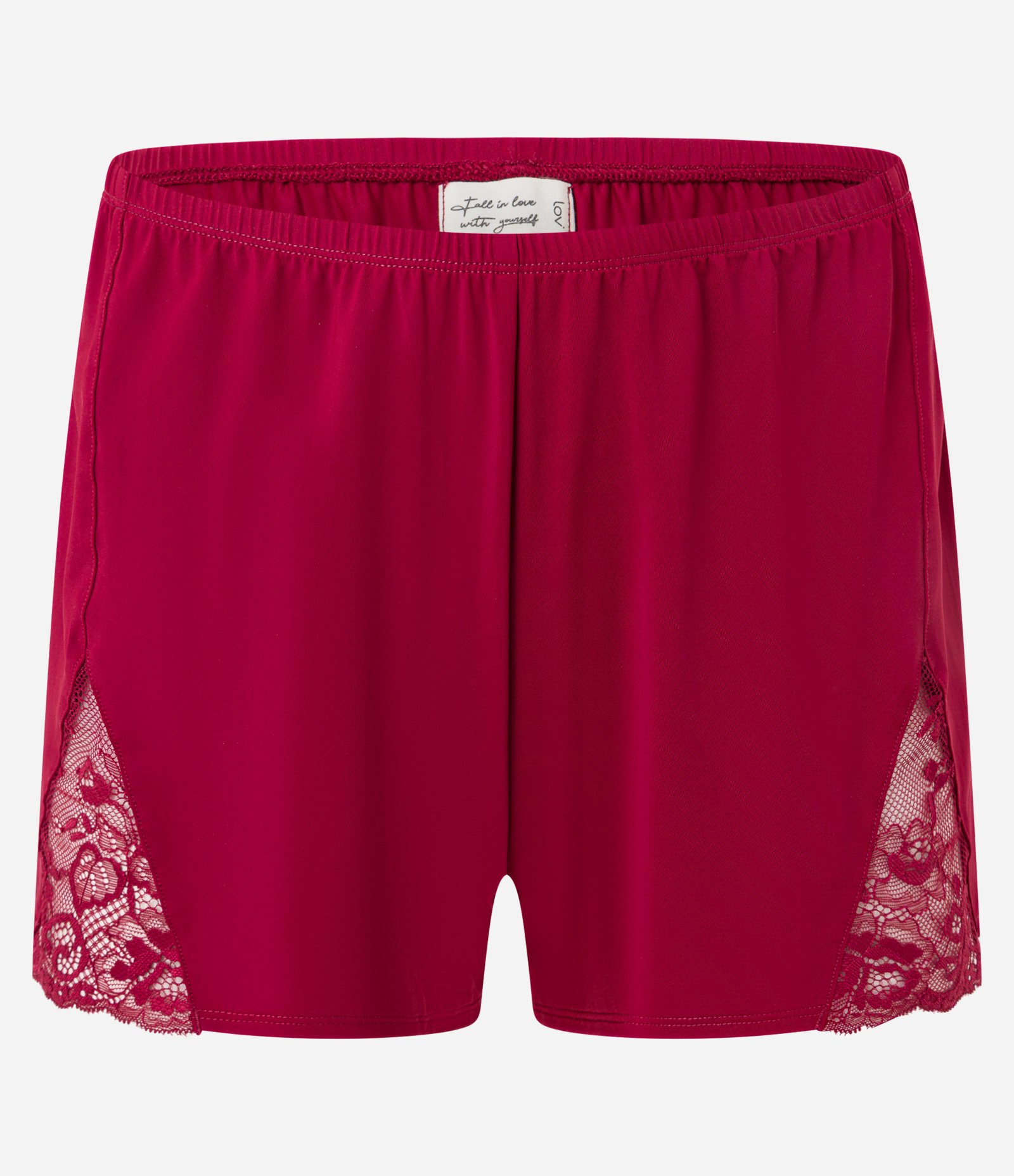 Pijama Short Doll Alcinha em Poliamida com Detalhes Rendados Vermelho 8