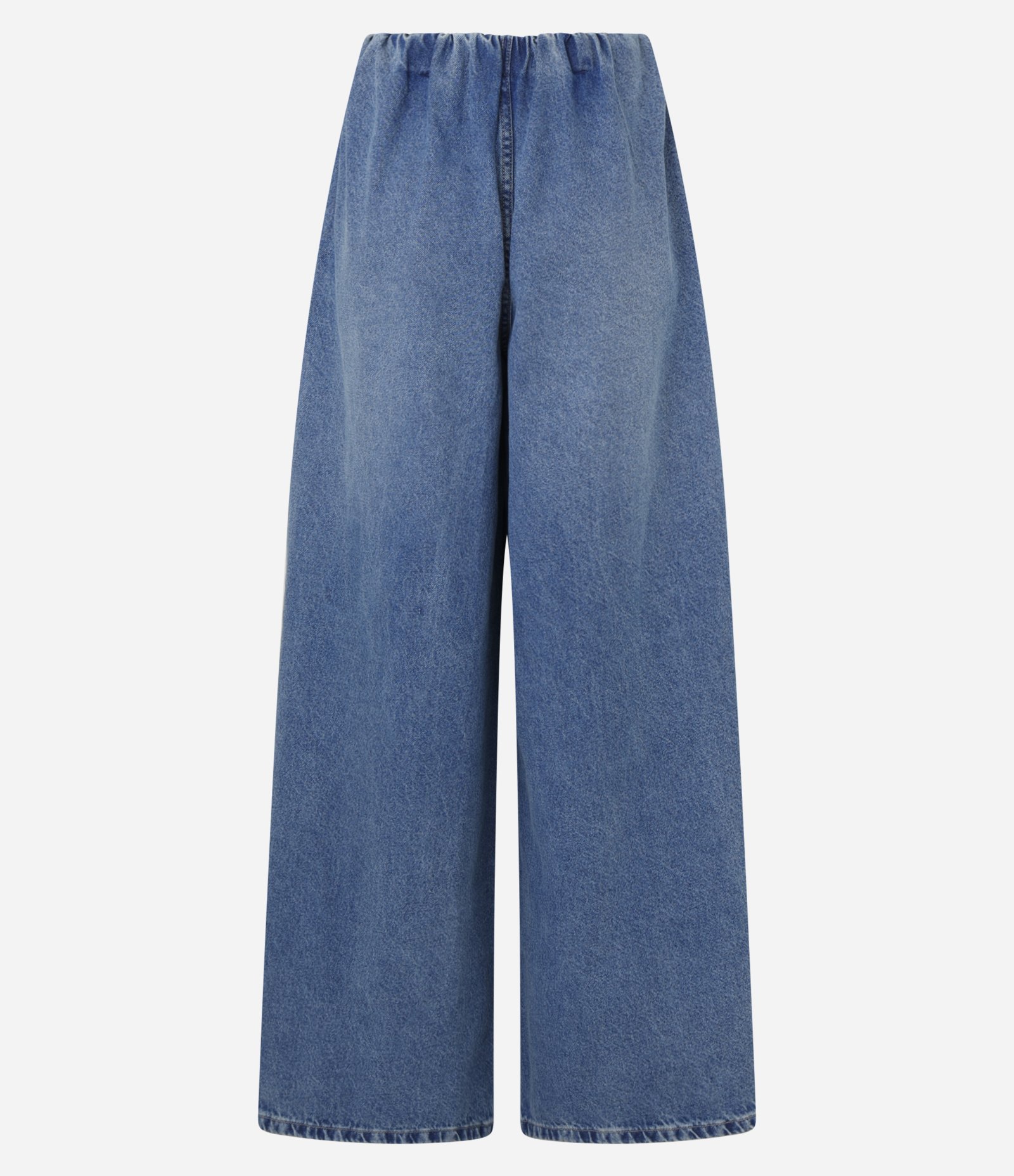 Calça Super Wide Leg em Jeans com Cós Drapeado e Elástico Interno Azul 7