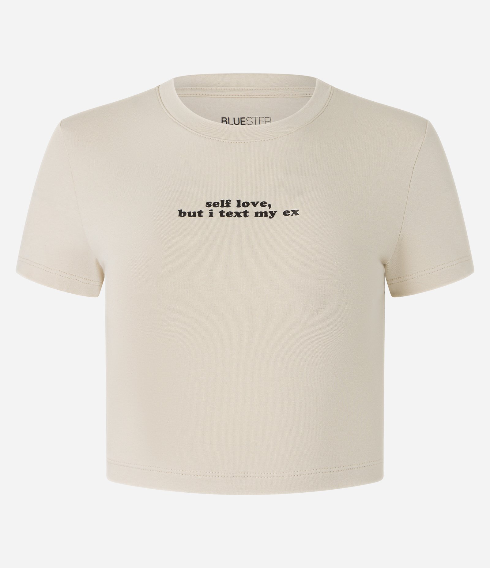 Blusa New T-shirt em Algodão com Lettering Frontal Bege 5