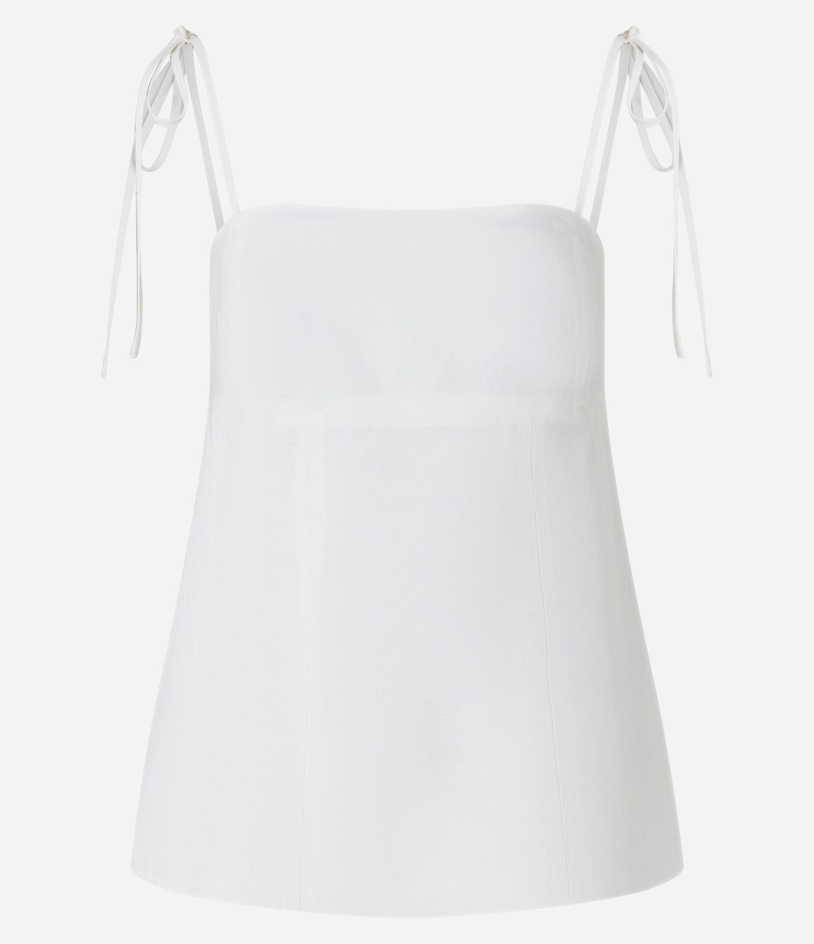 Blusa Alfaiatada com Decote Reto e Laço na Alça Branco 5