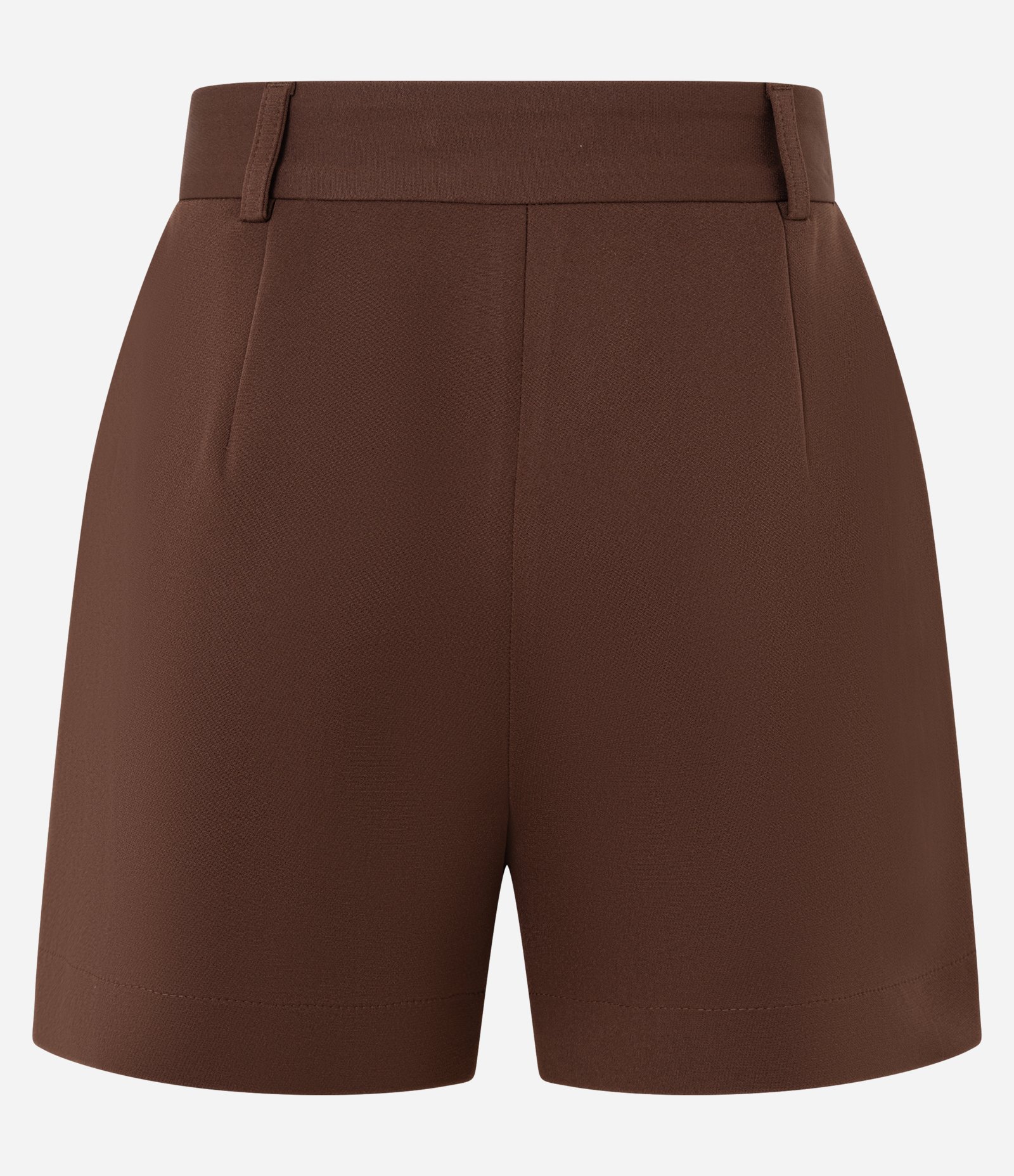 Short com Corte Alfaiatado e Pregas Frontais Marrom 7