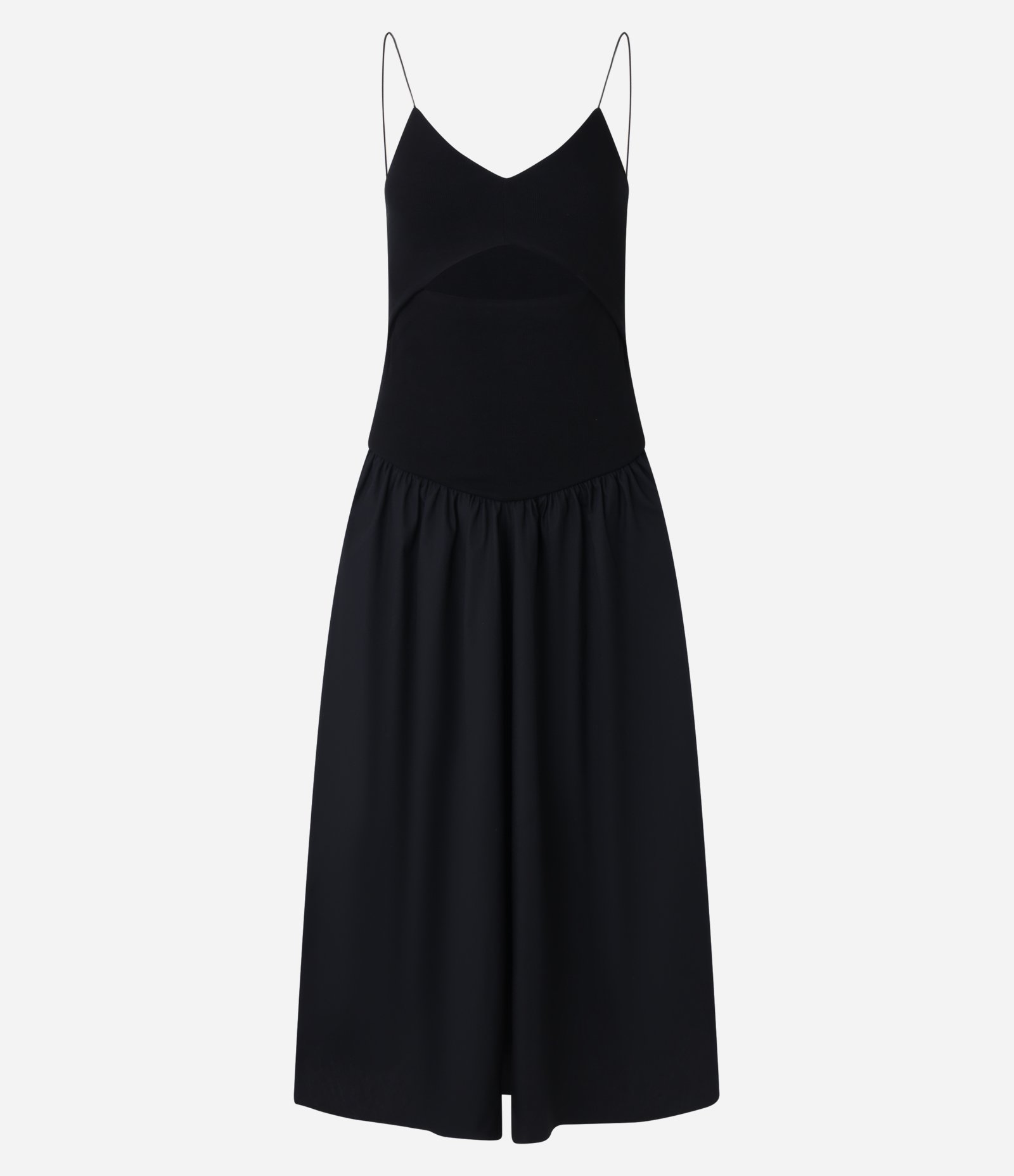 Vestido Evasê New Midi em Ribana com Cut Out no Busto Preto 5