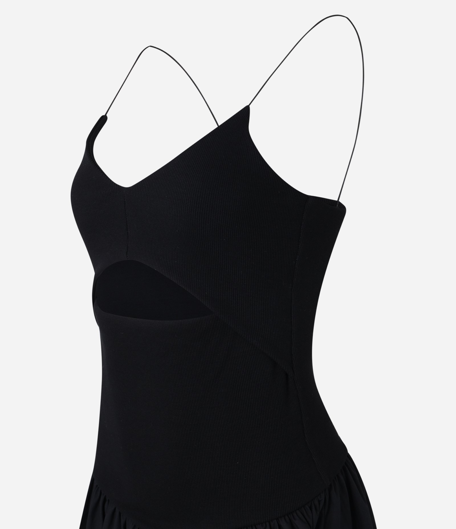 Vestido Evasê New Midi em Ribana com Cut Out no Busto Preto 6