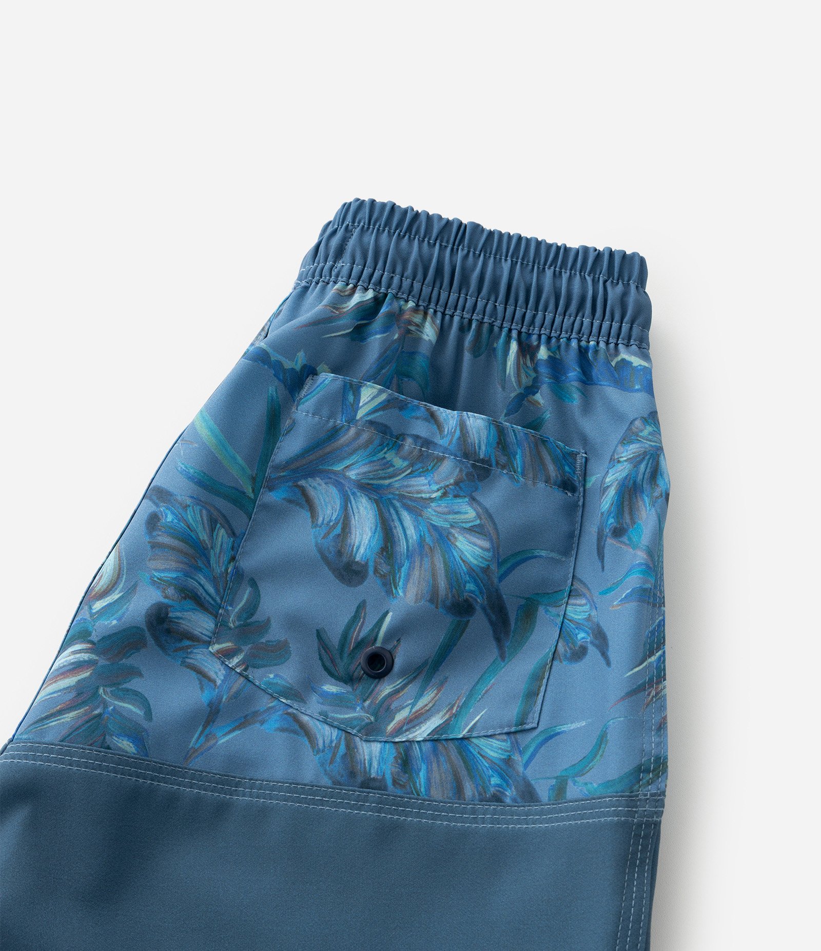 Bermuda Infantil de Banho com Estampa de Folhagens - Tam 5 a 14 Anos Azul 4