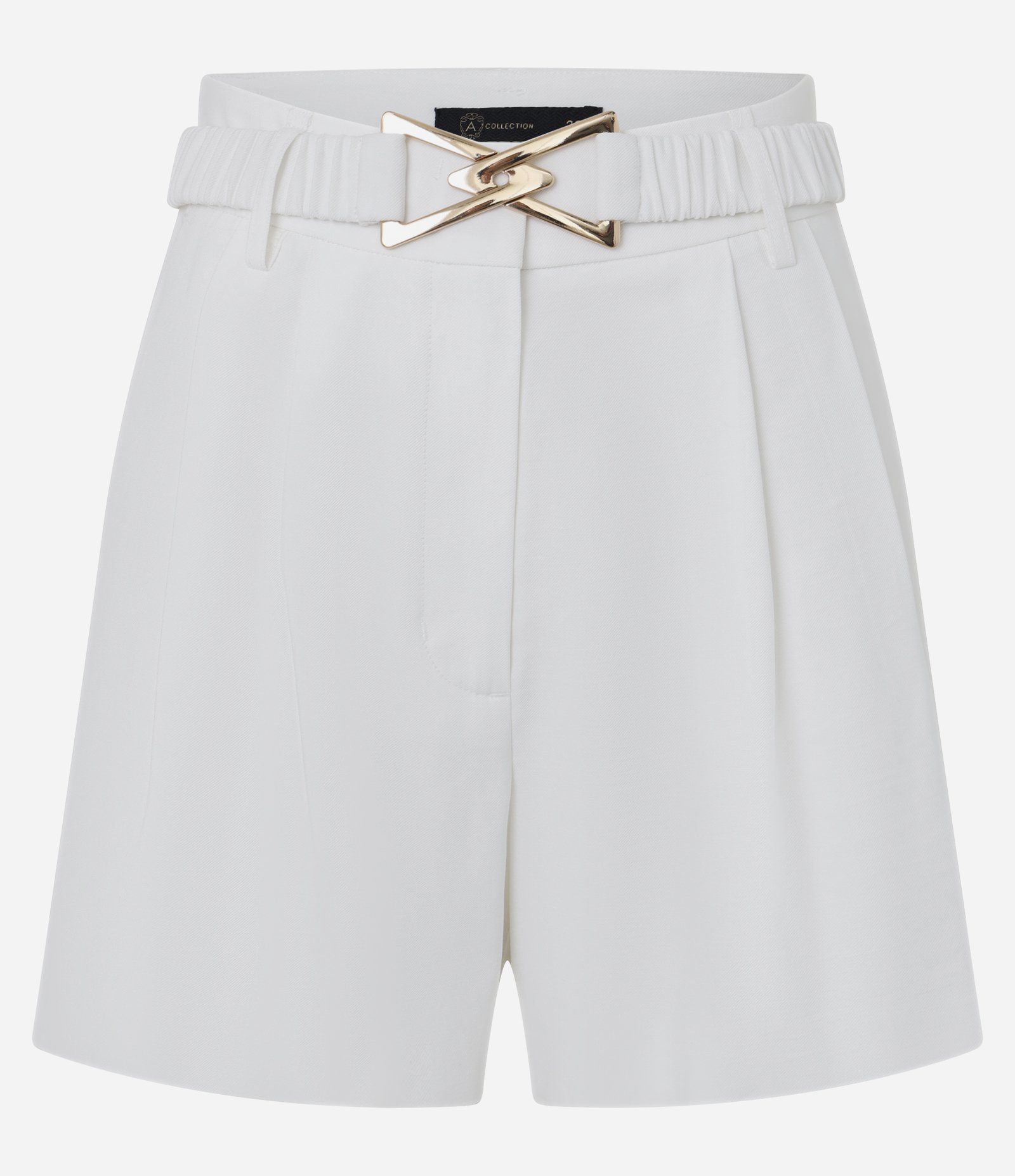 Short Alfaiatado Cintura Alta em Crepe com Cinto Elástico Off White 5