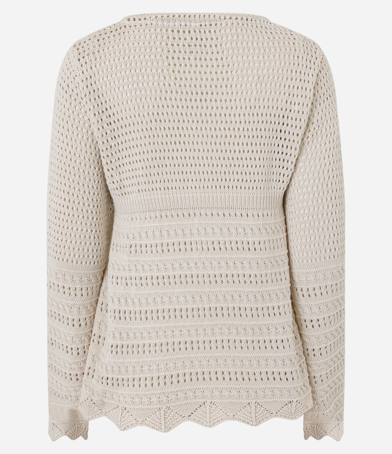 Kimono em Tricô com Mix de Pontos e Amarração Off White 7