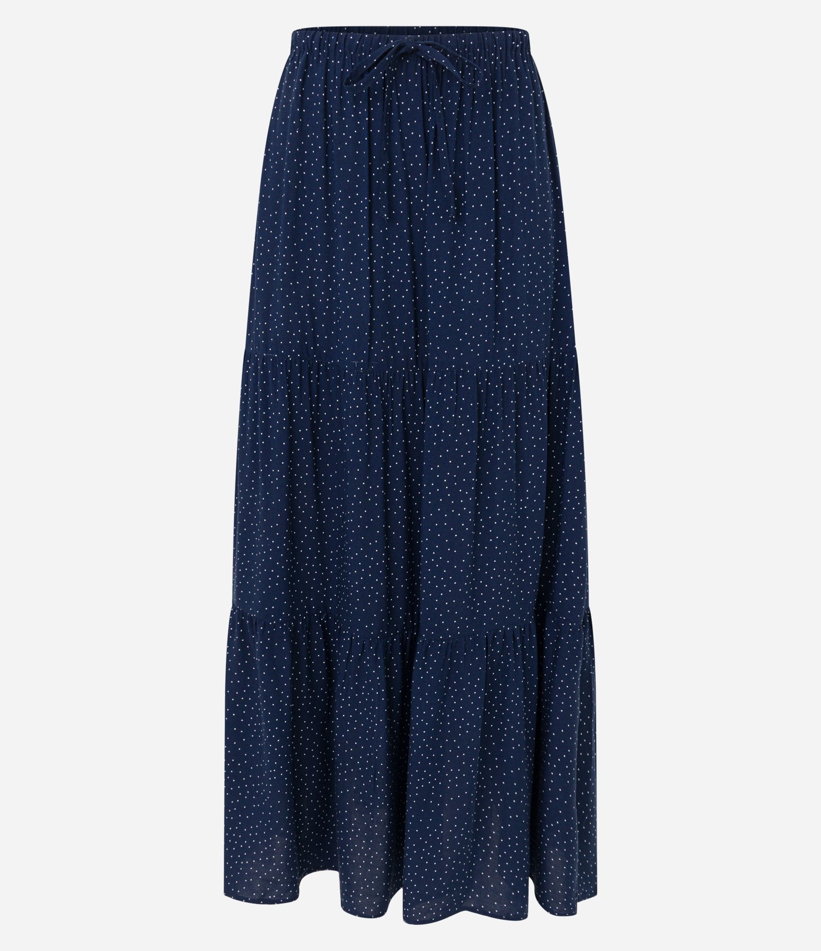 Saia New Midi em Chalis Poá com Elástico no Cós Azul Marinho 6