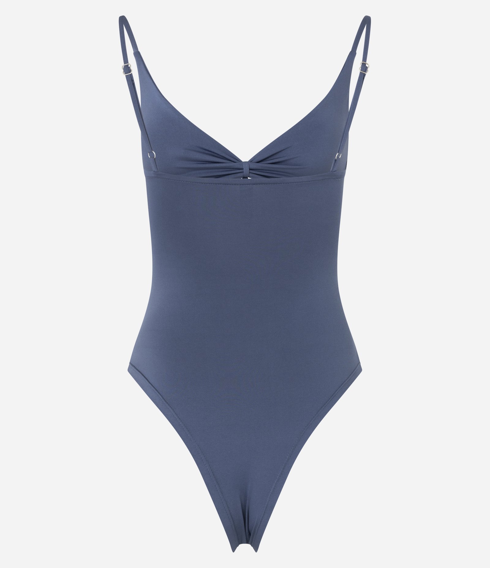 Body Cut Out em Microfibra com Amarração Azul 7