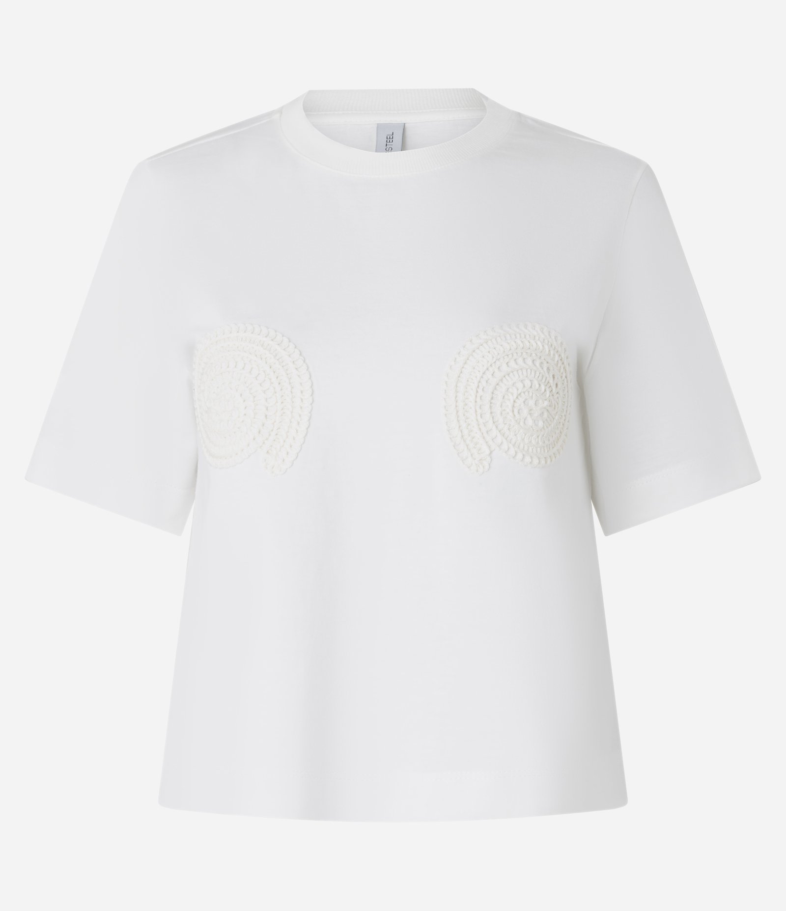 Camiseta em Algodão com Bordado de Conchas Branco 6