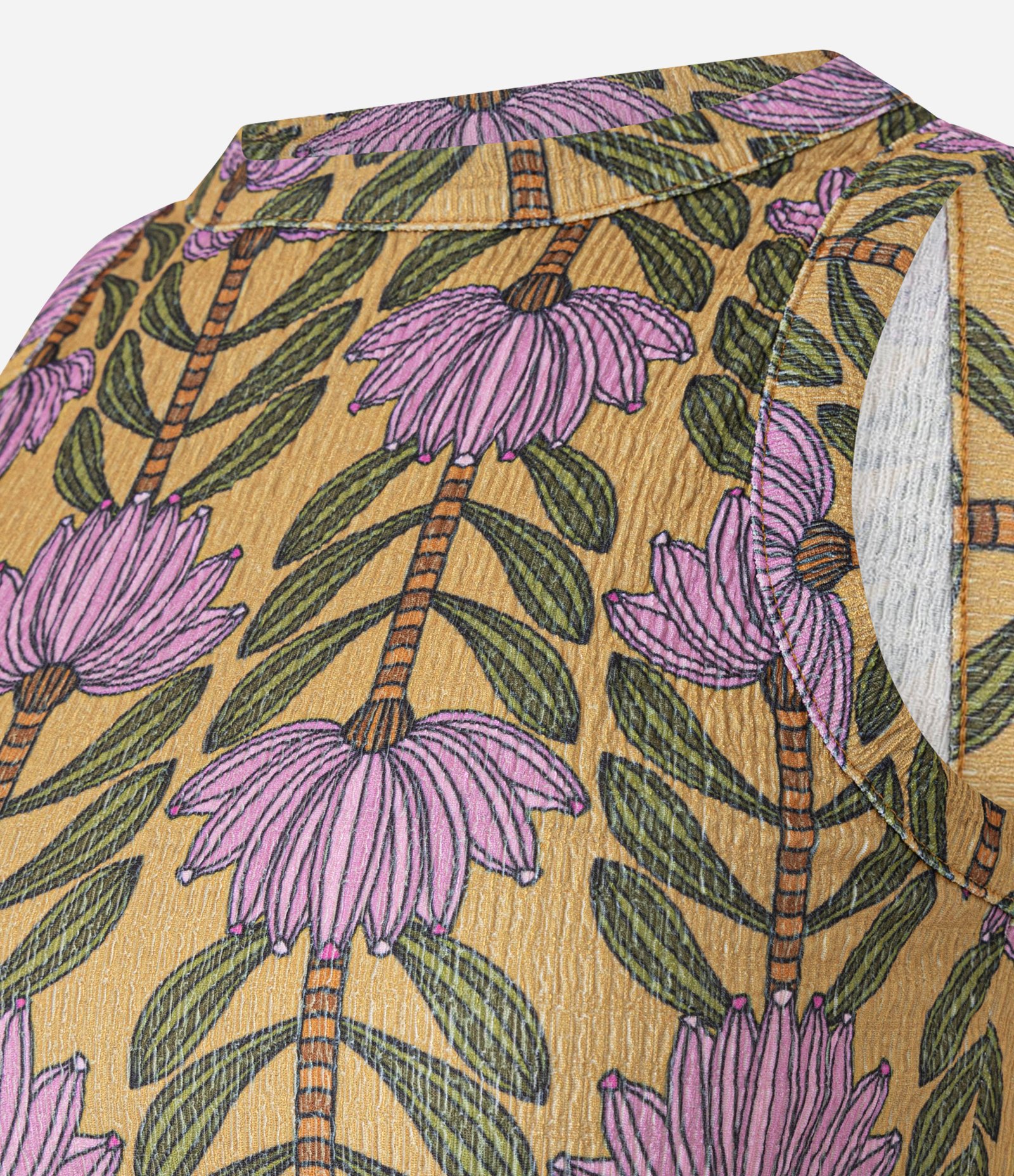 Blusa Curta Texturizada com Estampa Floral Multicores 5