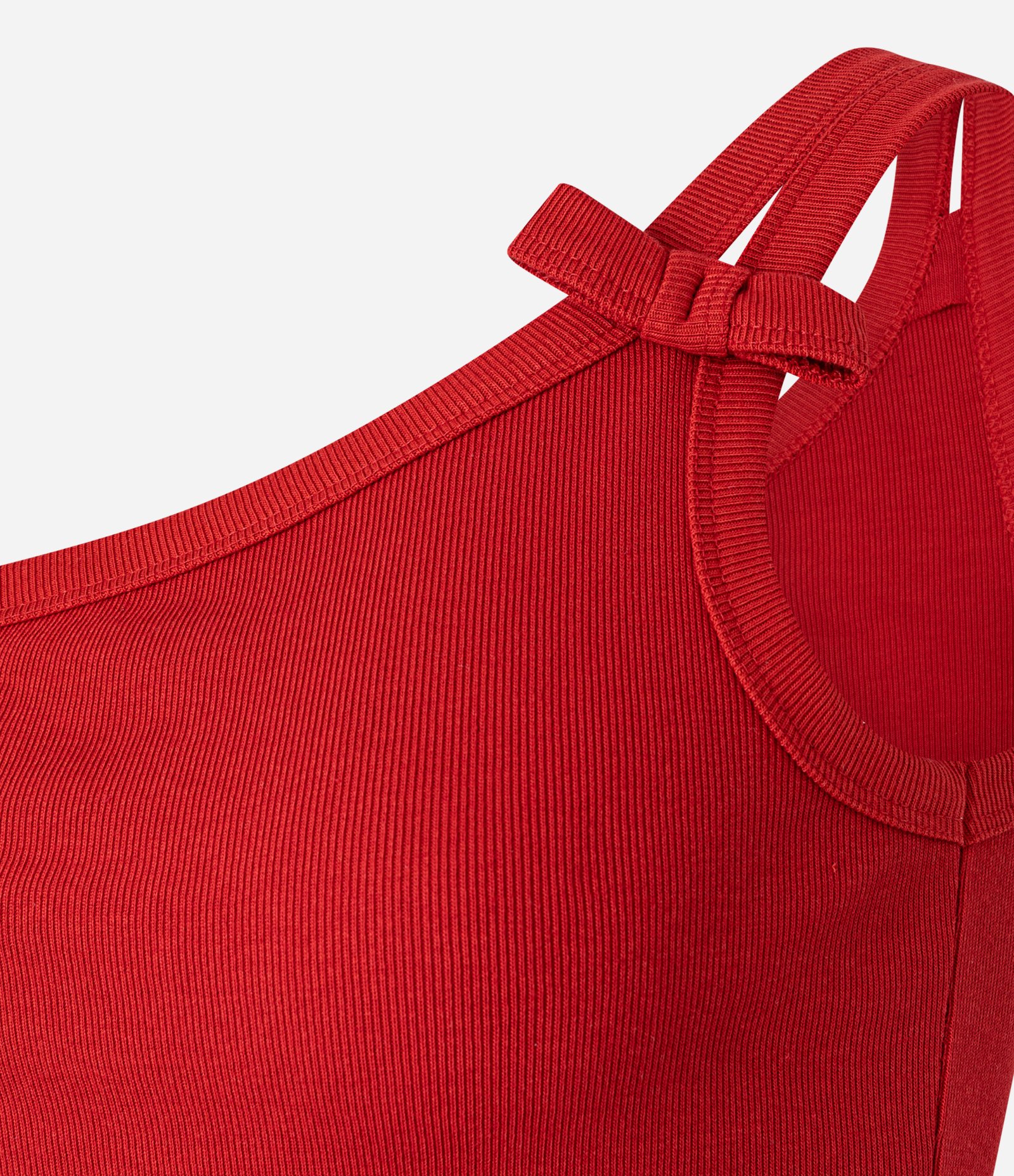 Blusa Ombro Só com Lacinho na Alça Larga Vermelho 6
