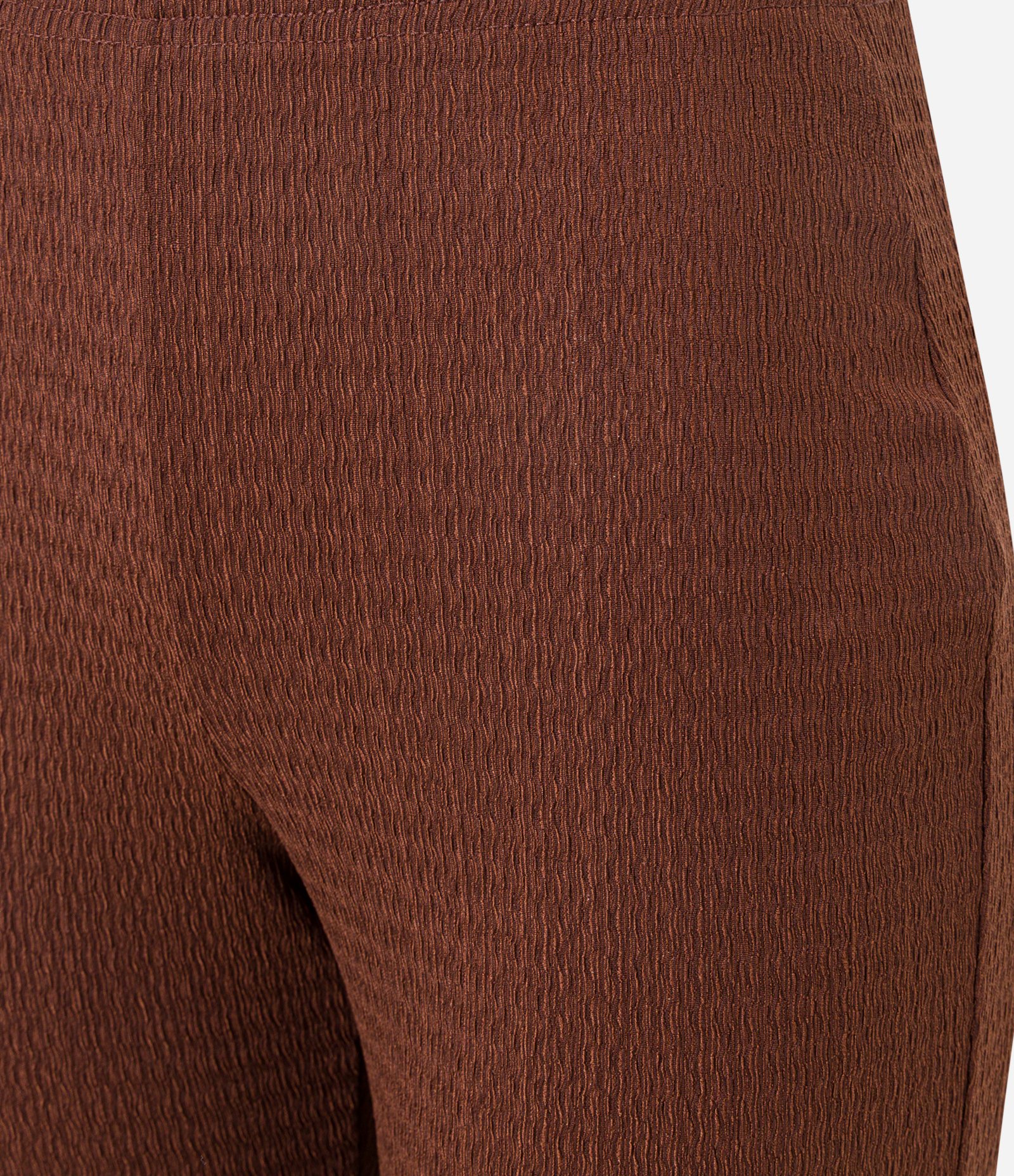 Calça Flare Texturizada com Cintura Alta Marrom 6