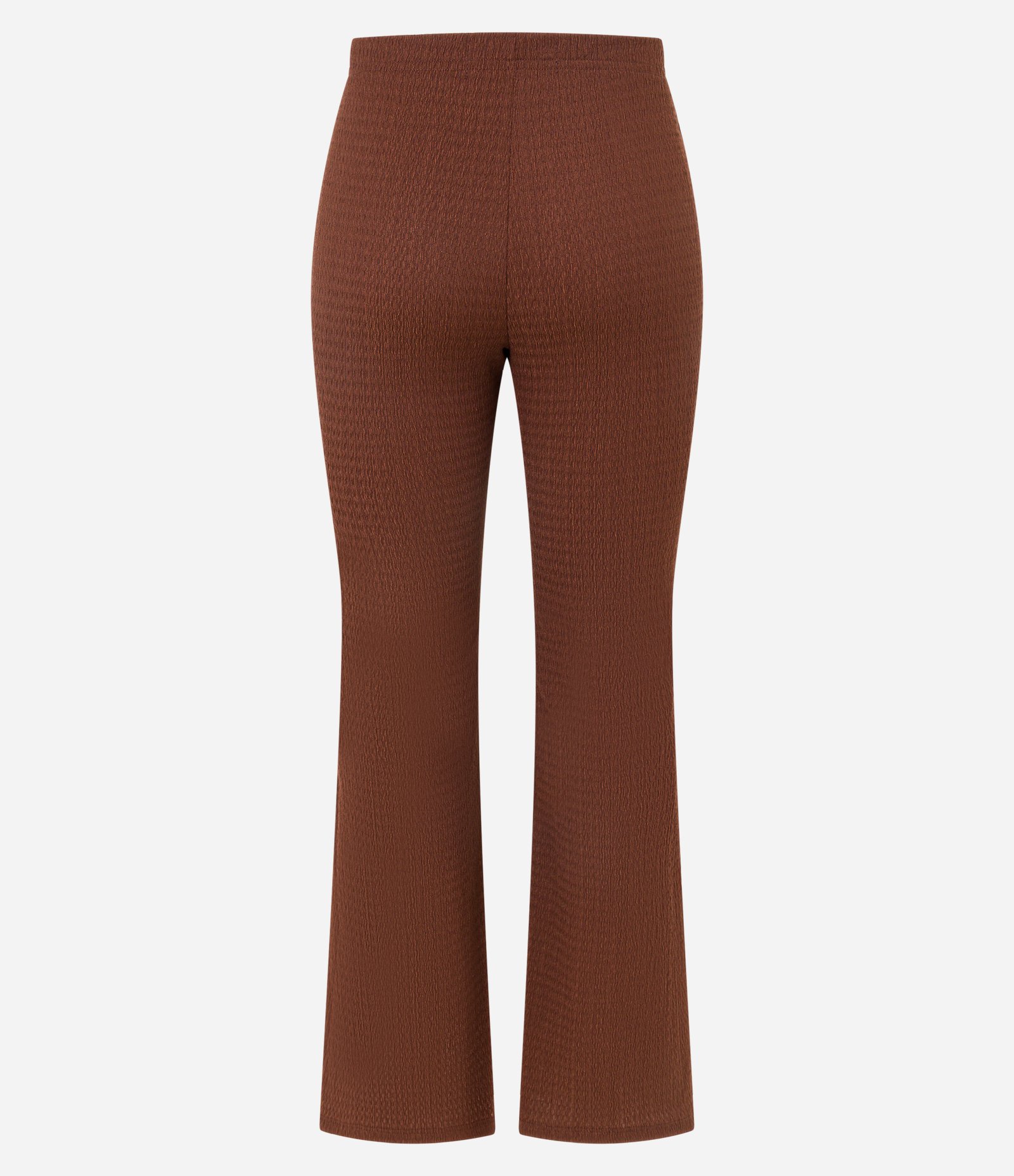Calça Flare Texturizada com Cintura Alta Marrom 7