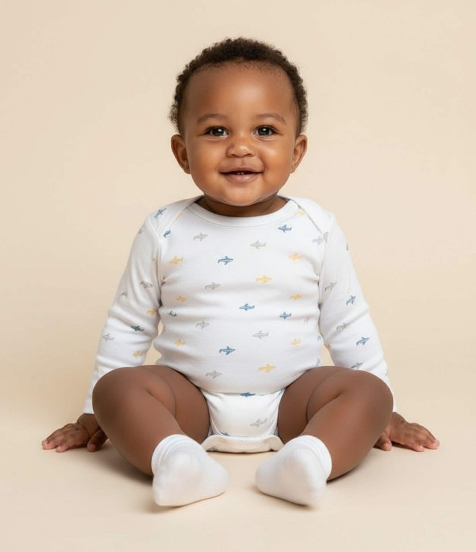 Body Infantil com Estampa de Aviões - Tam 0 a 18 meses Branco 1