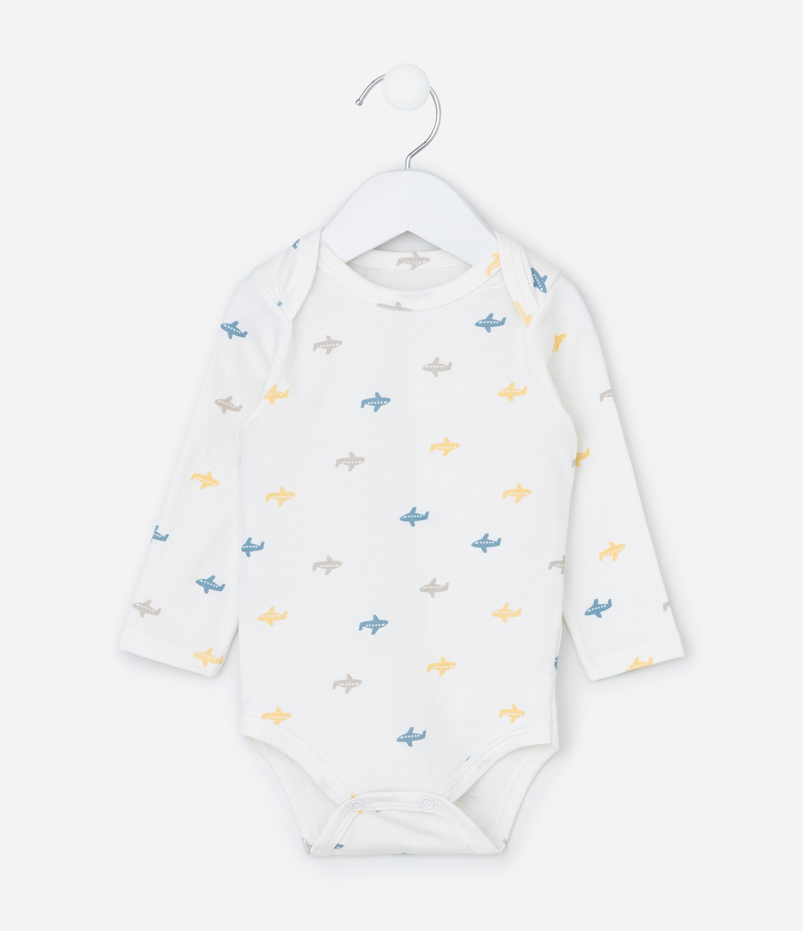 Body Infantil com Estampa de Aviões - Tam 0 a 18 meses Branco 2