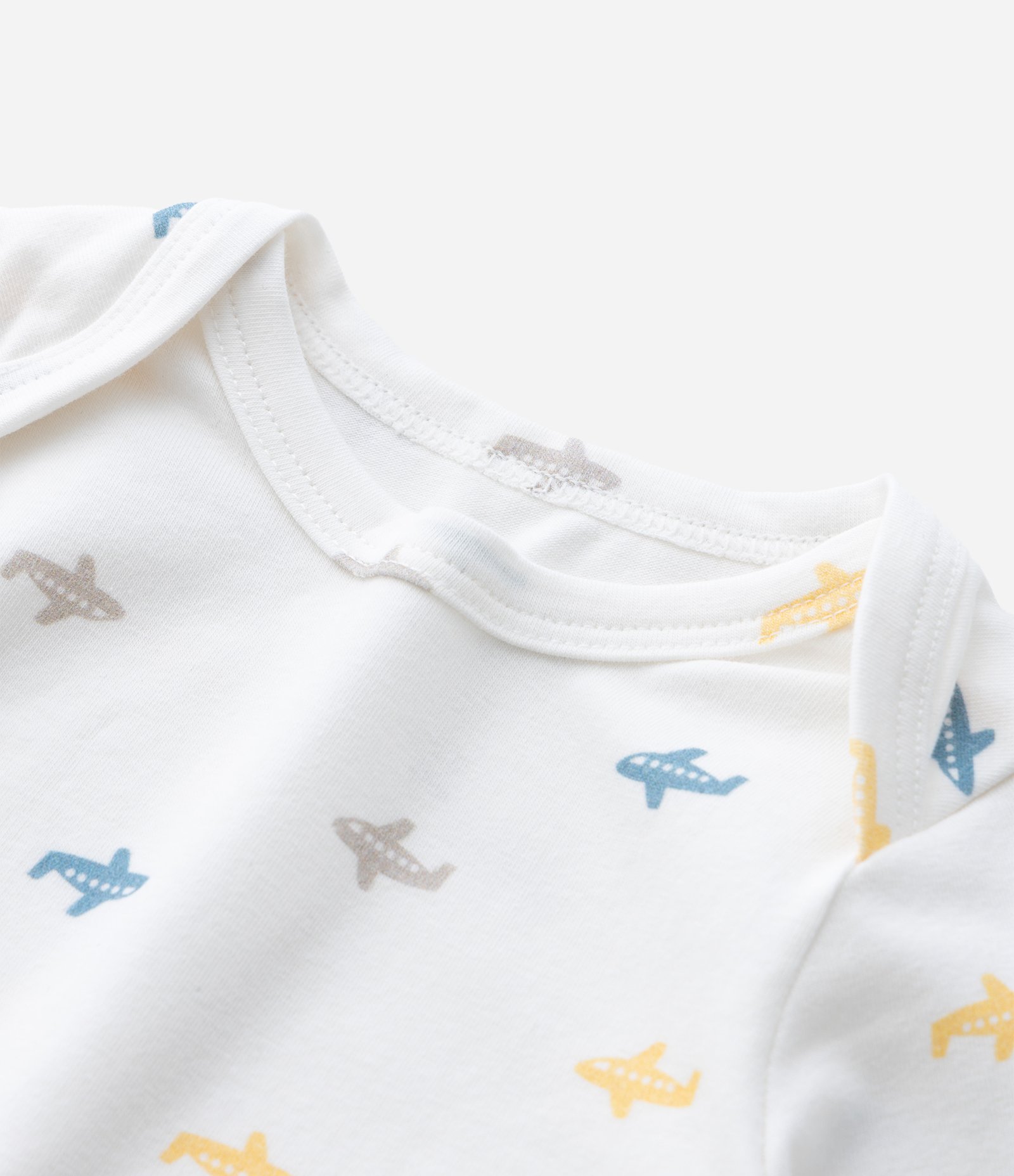 Body Infantil com Estampa de Aviões - Tam 0 a 18 meses Branco 7