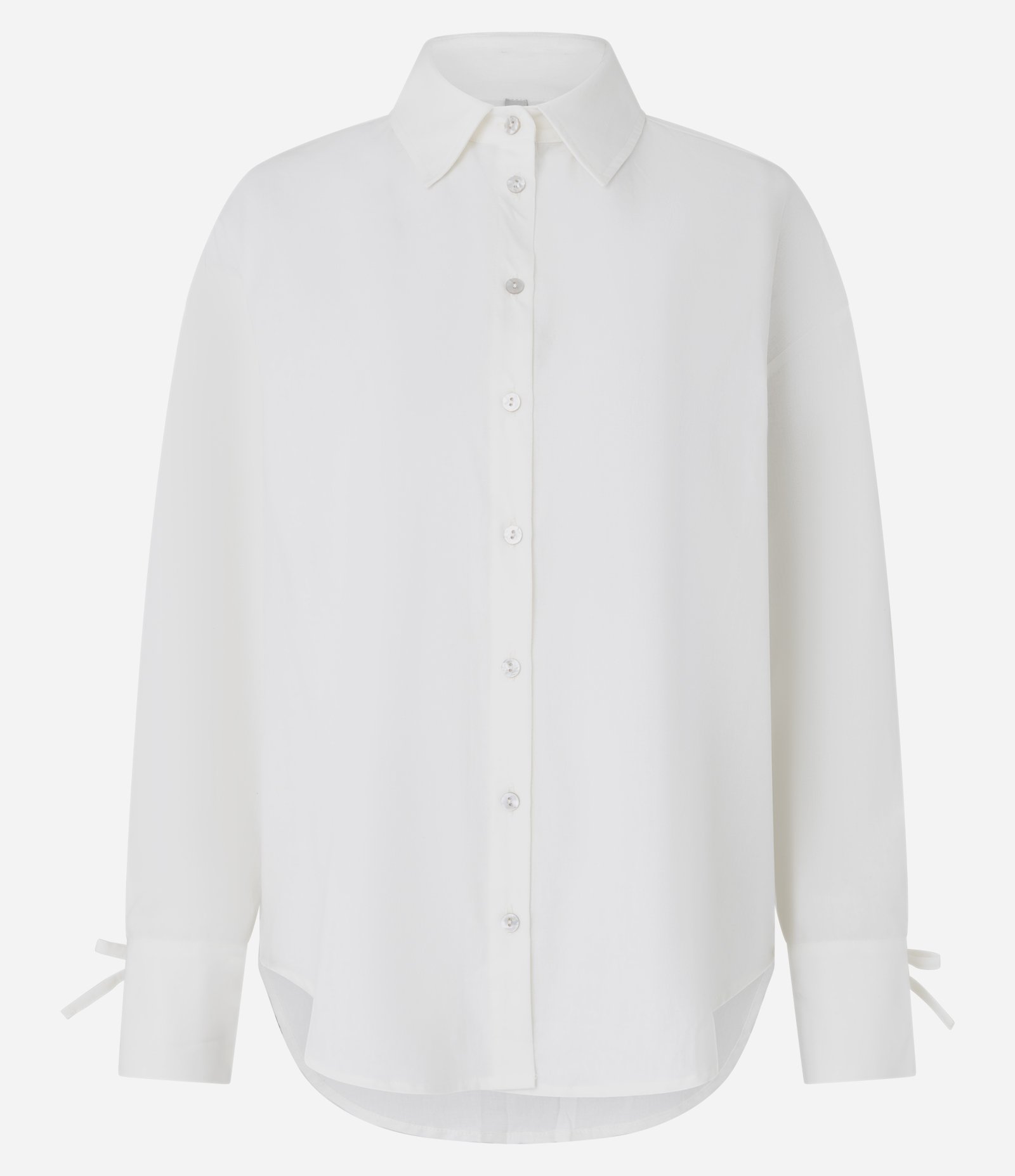 Camisa Alongada em Tricoline com Pala nas Costas Branco 5