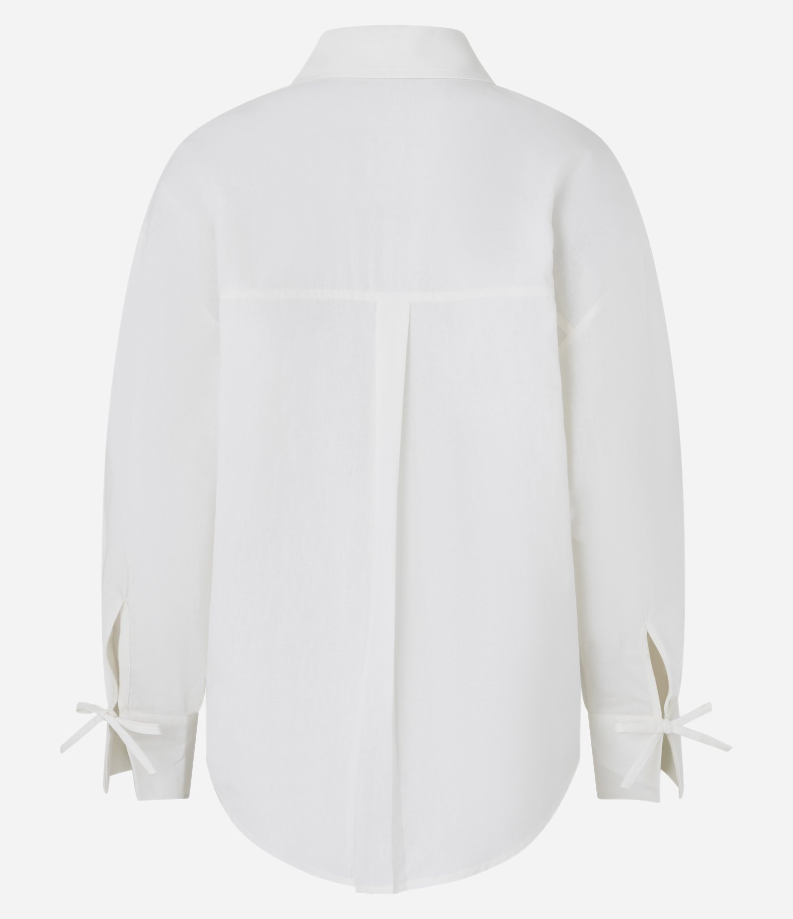 Camisa Alongada em Tricoline com Pala nas Costas Branco 6