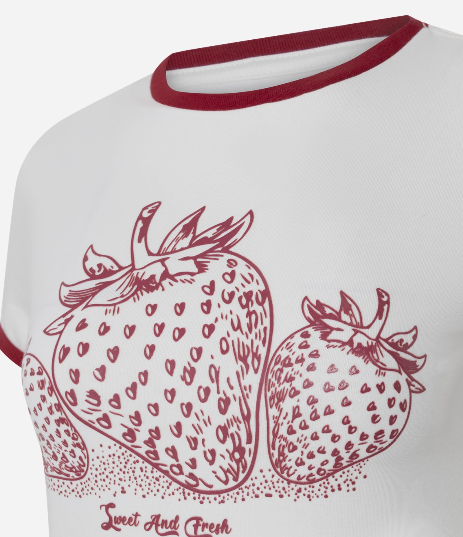 Pijama Short Doll em Algodão com Estampa de Morango e Short Xadrez Branco/Vermelho 4