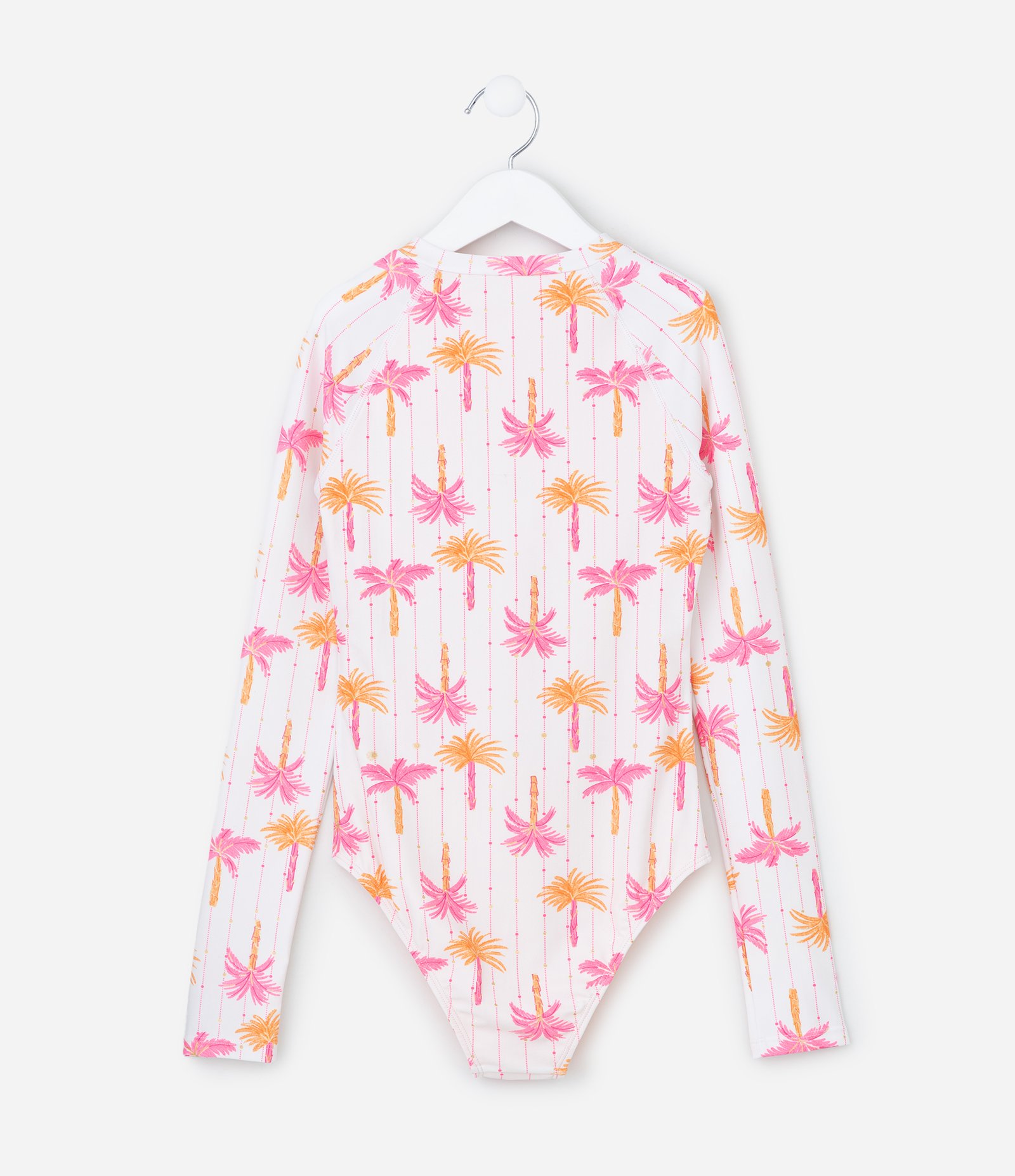 Maiô Infantil com Estampa de Coqueiros - Tam 5 a 14 Anos Branco 2