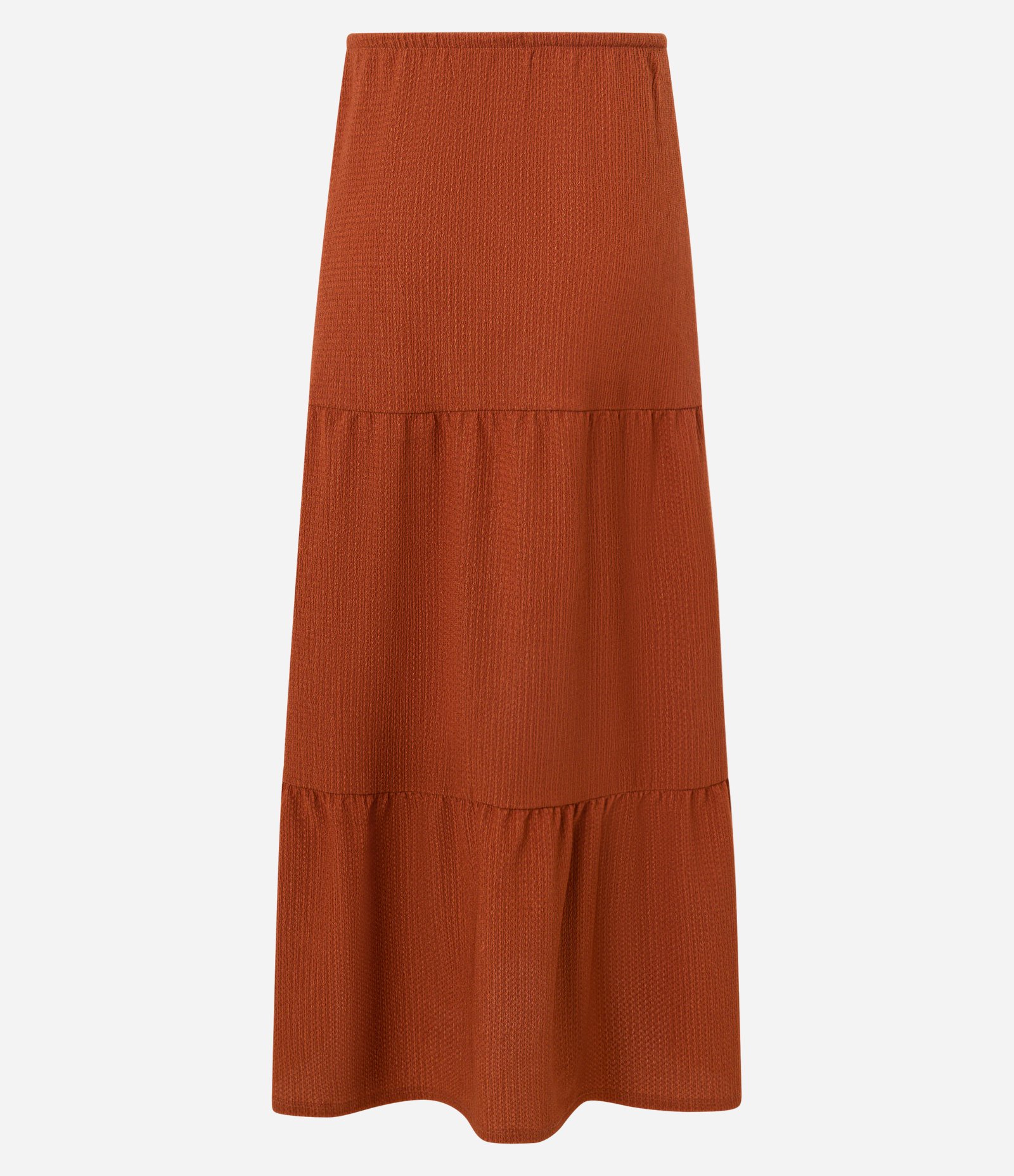 Saia Godê Longa Texturizada com Amarração e Recortes Terracota 3