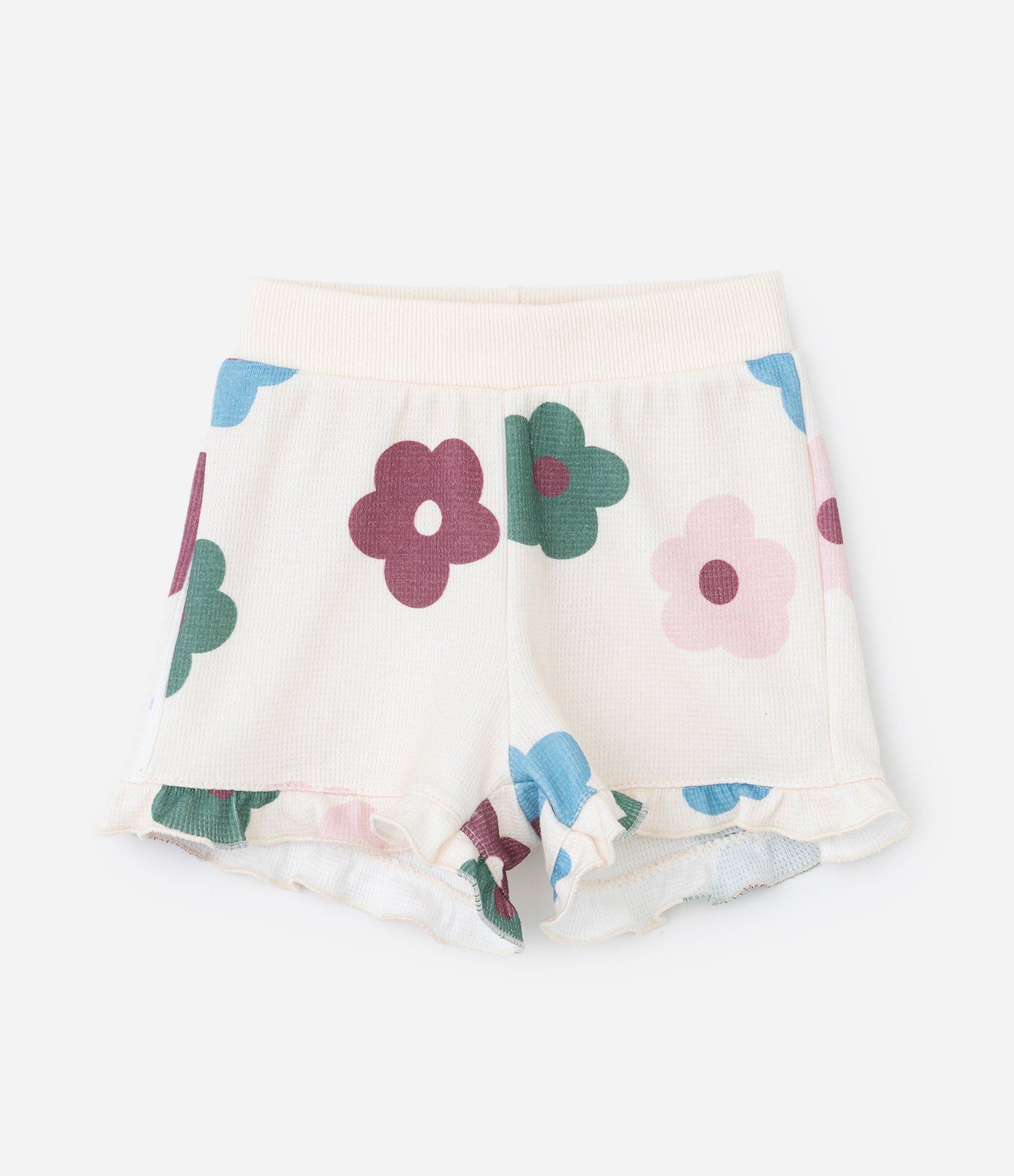 Conjunto Infantil Texturizado Estampa Floral - Tam 1 a 5 Anos Bege 4