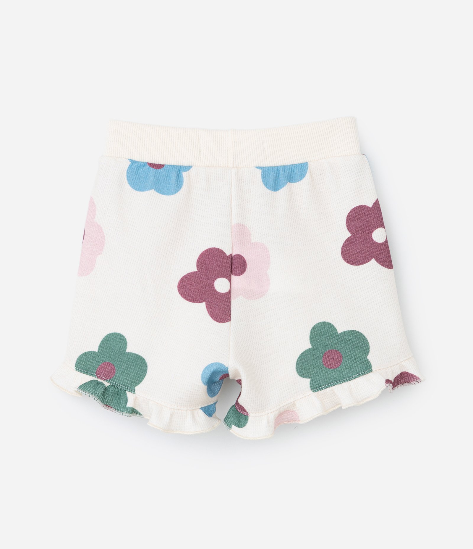 Conjunto Infantil Texturizado Estampa Floral - Tam 1 a 5 Anos Bege 5