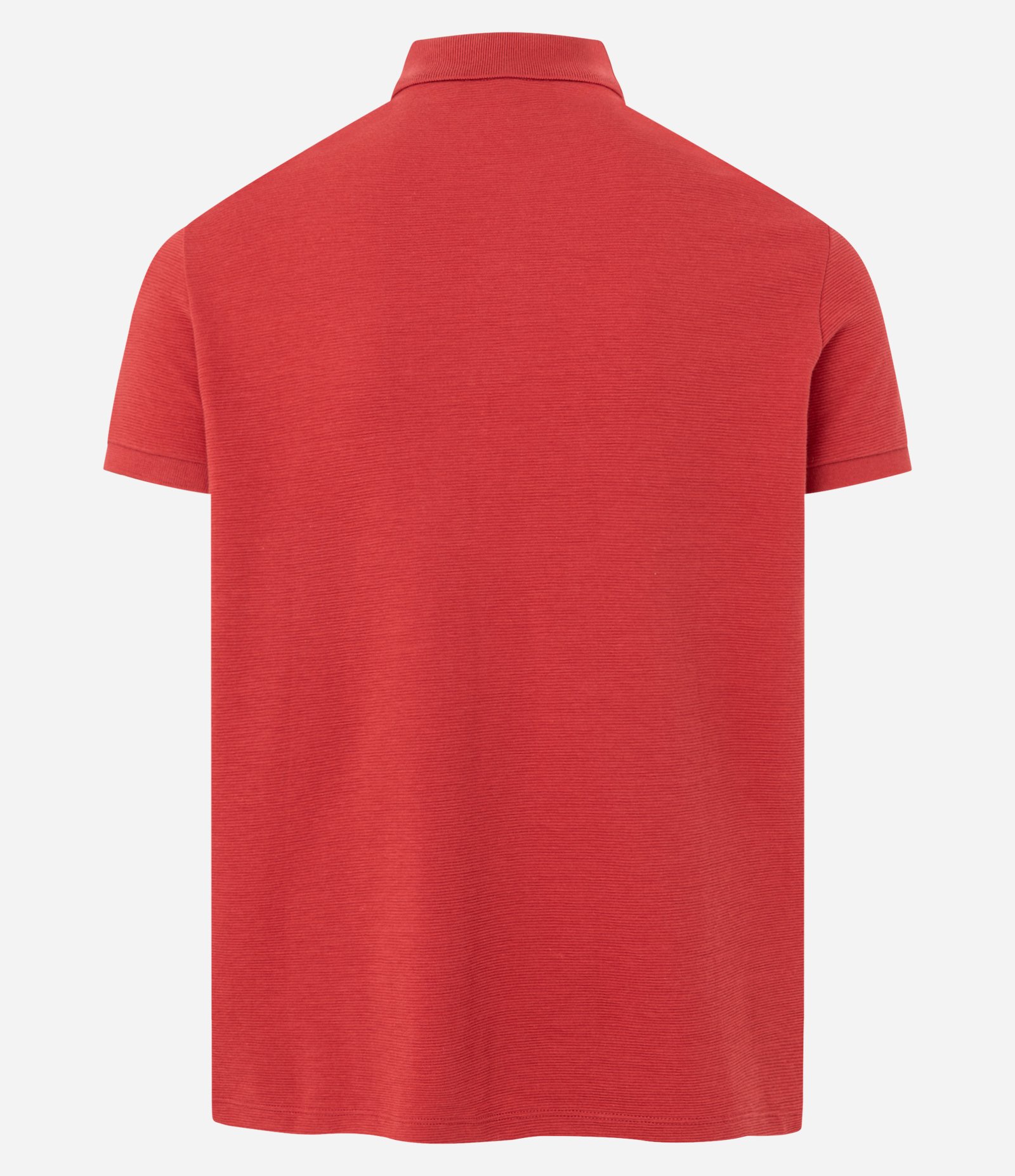 Camisa Polo Slim com Botões e Textura Canelada Vermelho 6