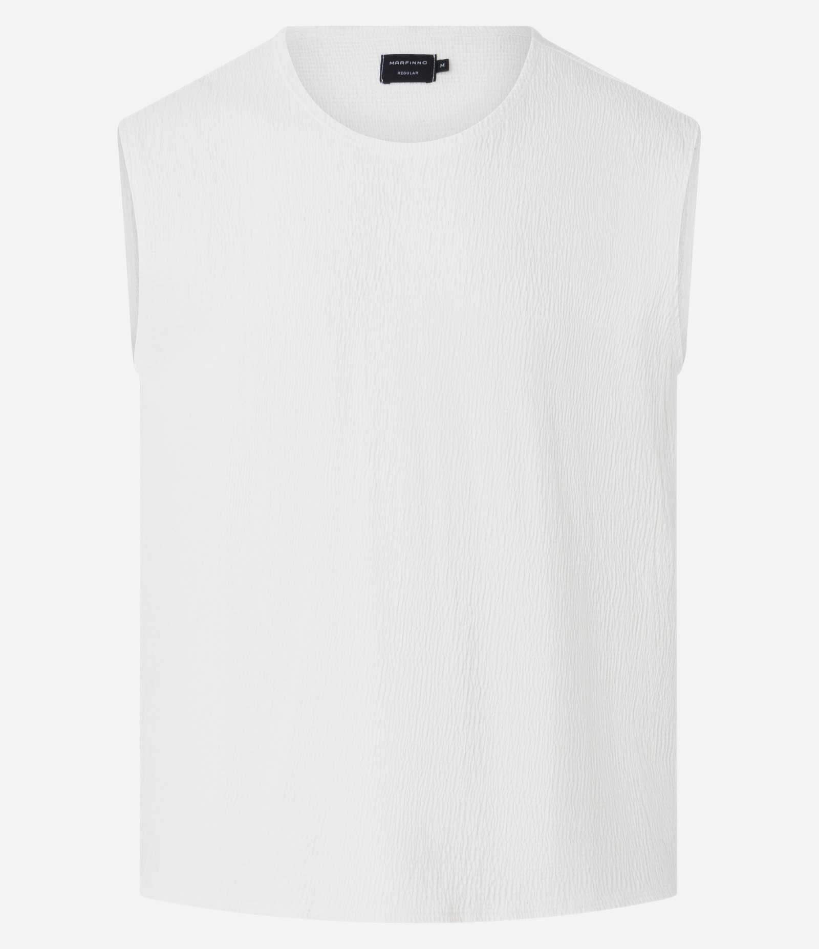 Regata Regular em Tricô com Textura Branco 6