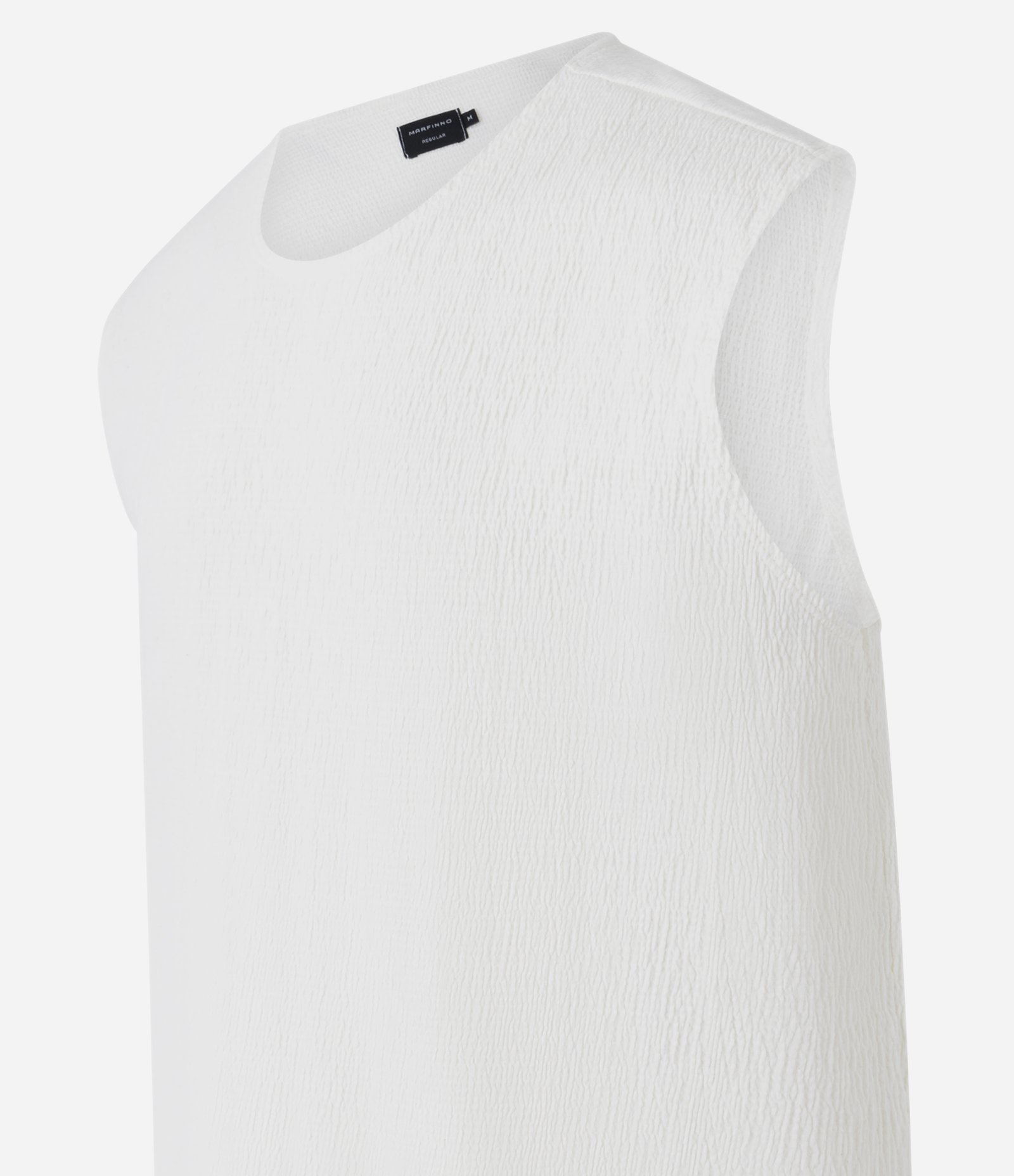 Regata Regular em Tricô com Textura Branco 7