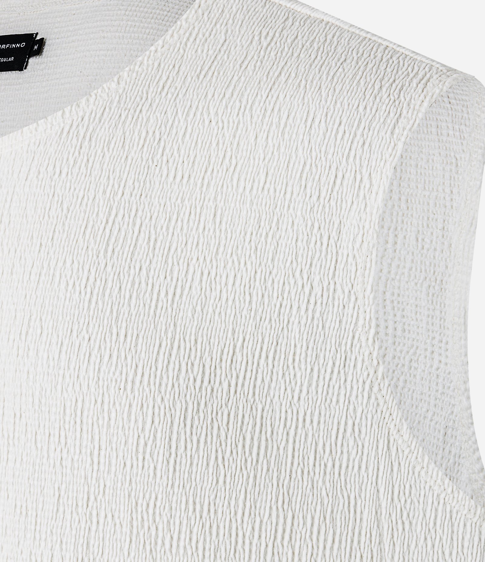 Regata Regular em Tricô com Textura Branco 9