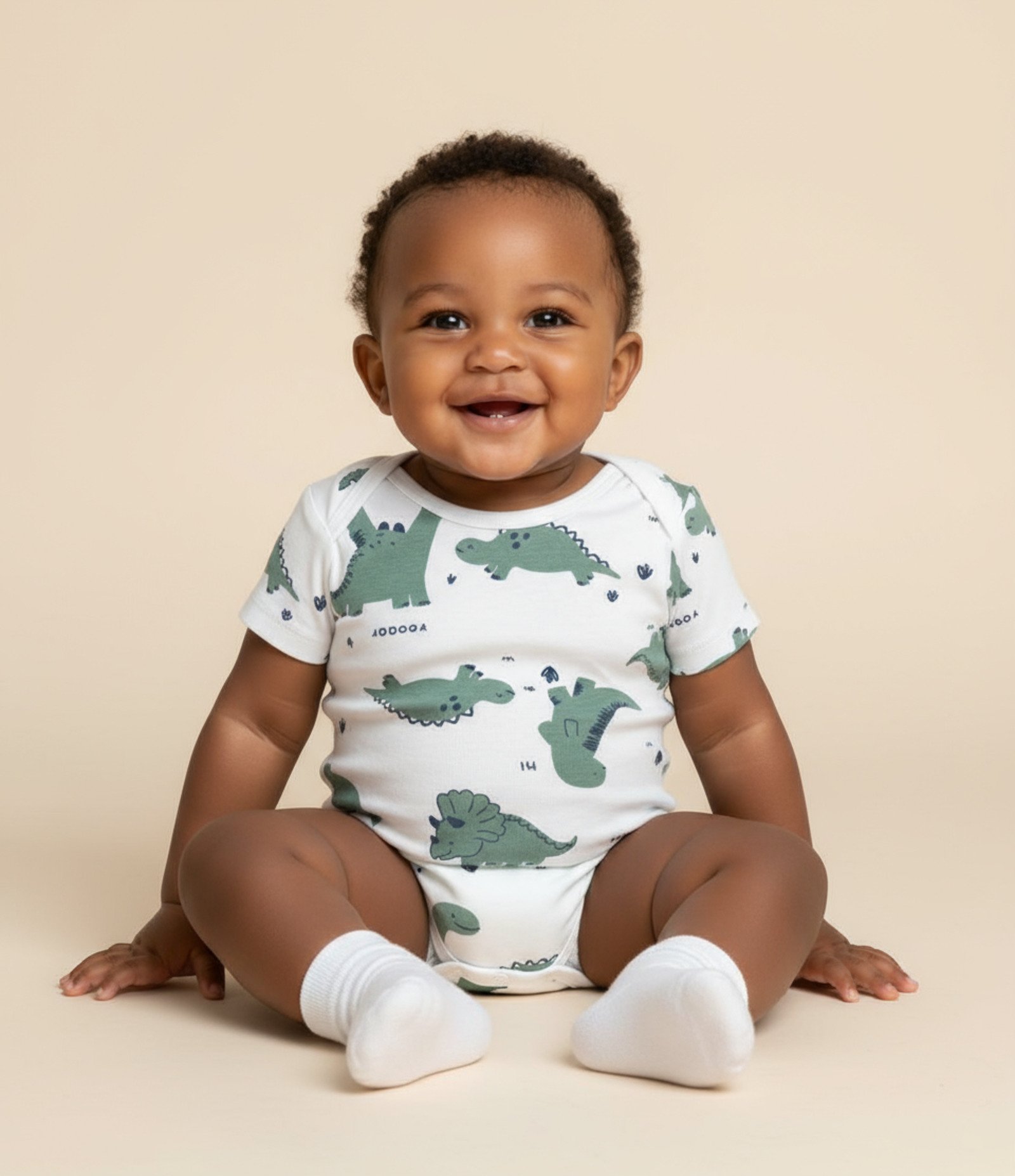 Body Infantil com Estampa Dinossauros - Tam 0 a 18 meses Branco 1