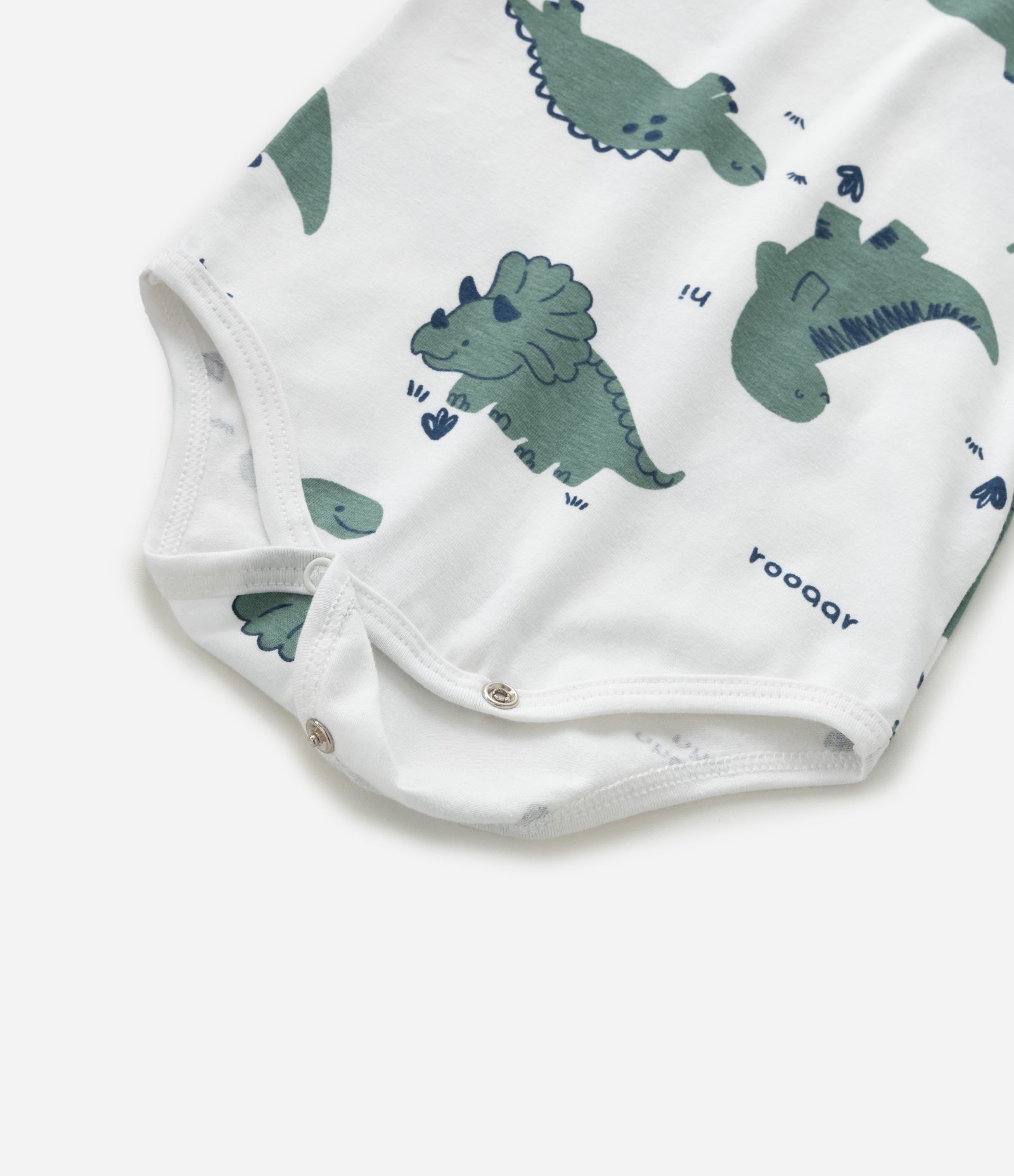 Body Infantil com Estampa Dinossauros - Tam 0 a 18 meses Branco 6