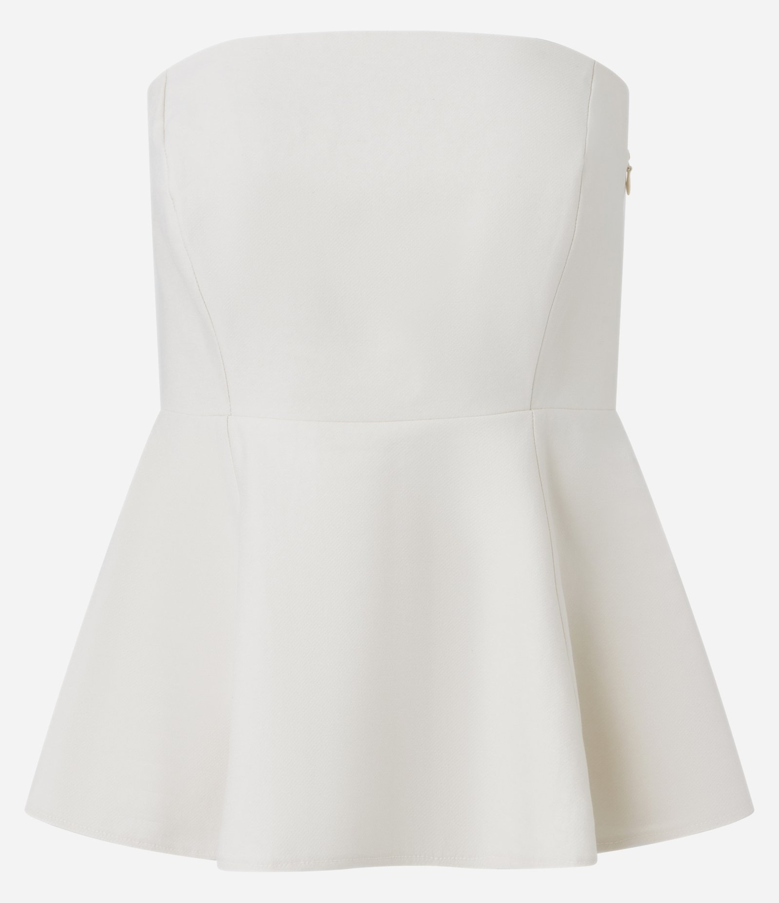 Blusa Peplum Sem Alça com Pences Bege 7