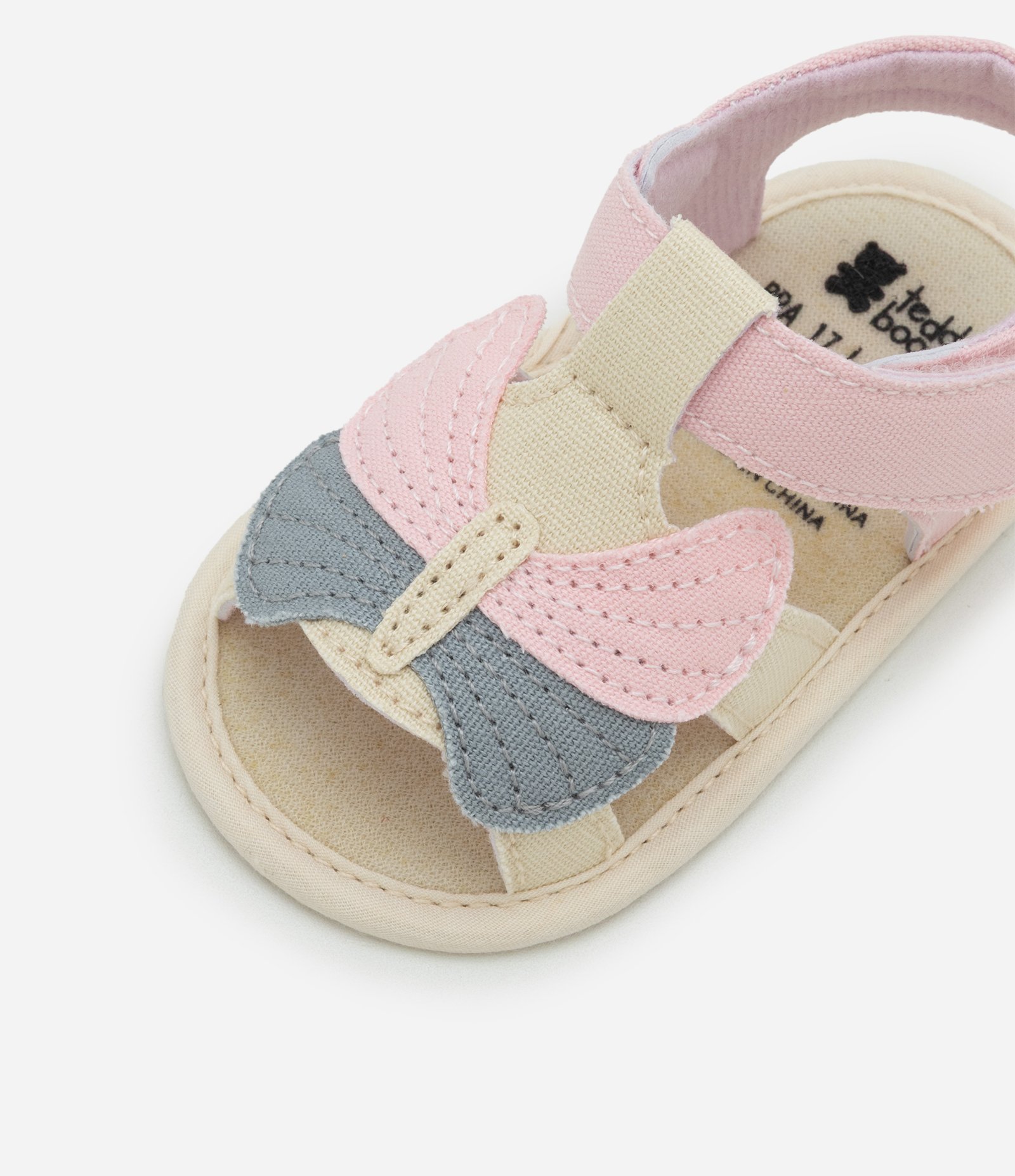 Sandália Infantil em Sarja com Borboleta - Tam 15 a 19 Rosa 4