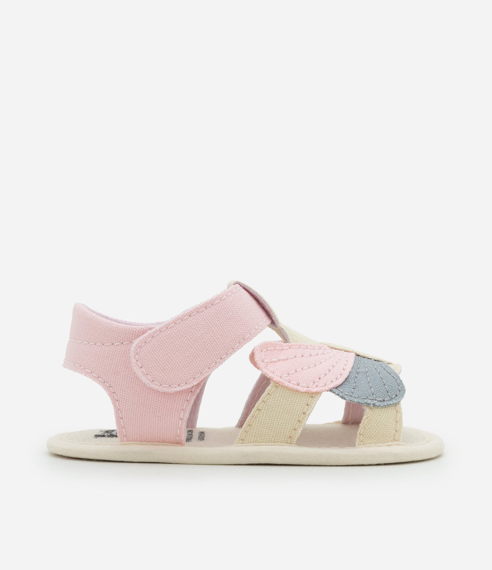 Sandália Infantil em Sarja com Borboleta - Tam 15 a 19 Rosa 6