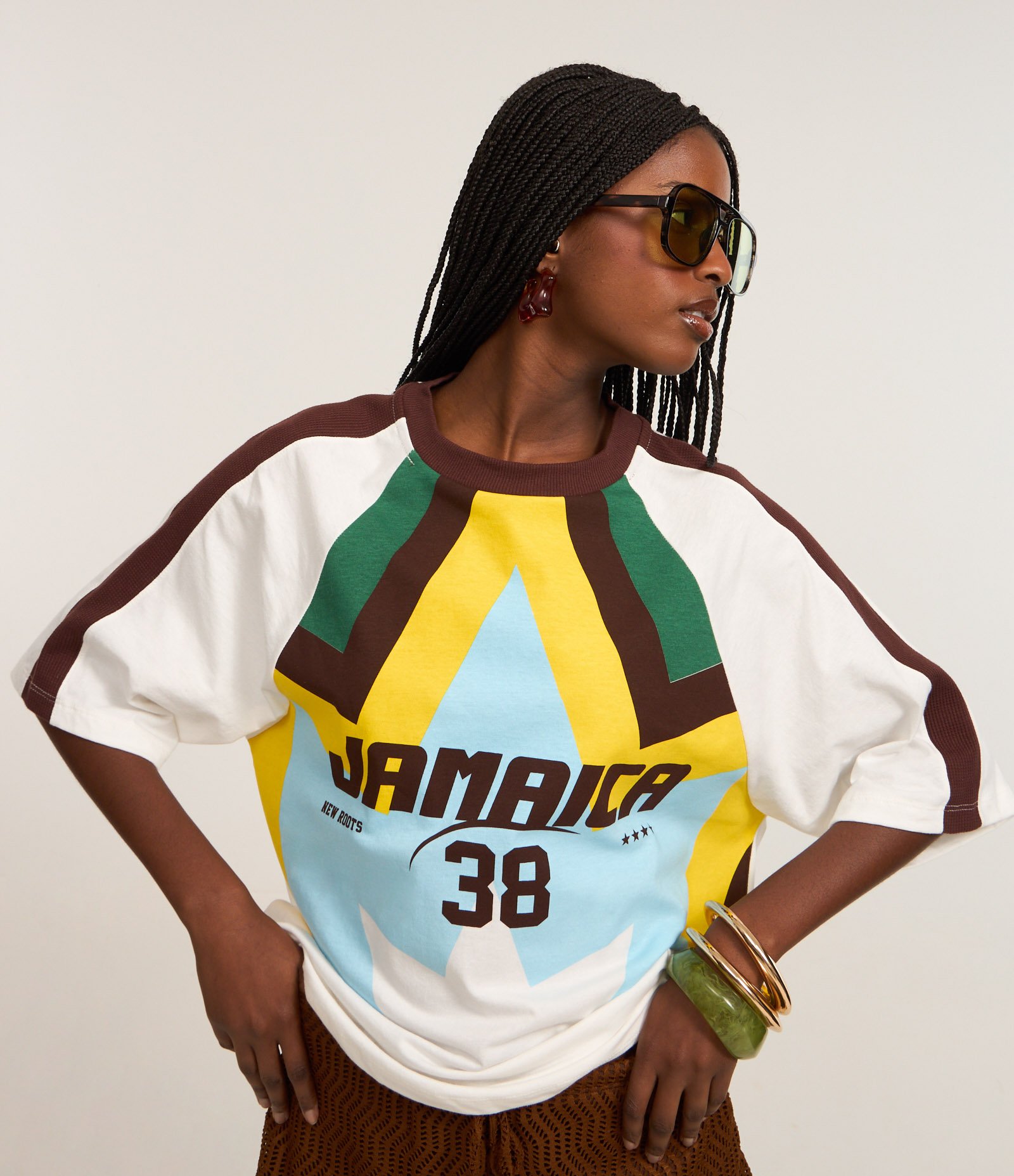 Camiseta Sportcore em Algodão com Estampa Jamaica 38 Off White 1