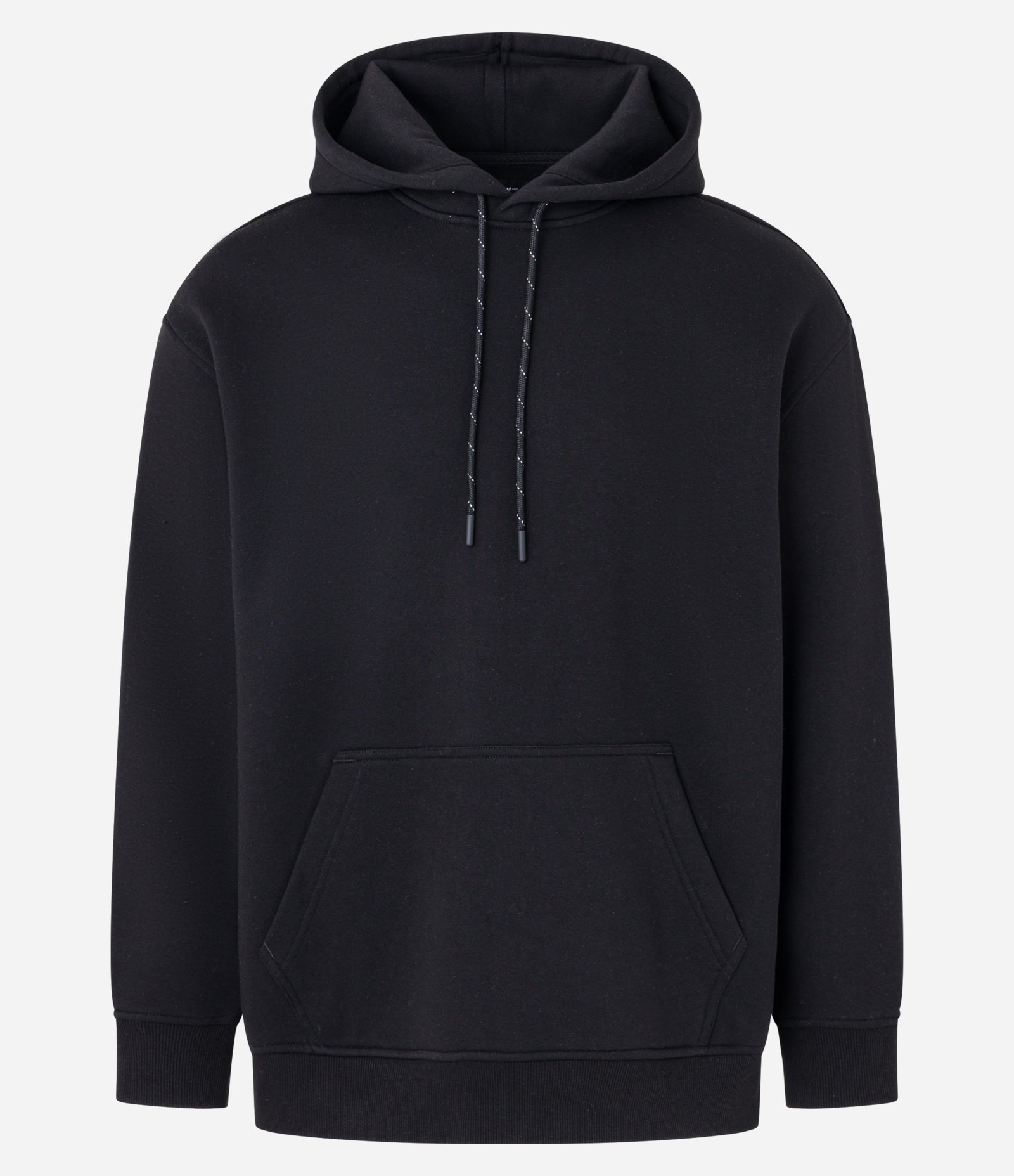 Casaco Relaxed Moletom com Felpa Liso Básico Preto 1