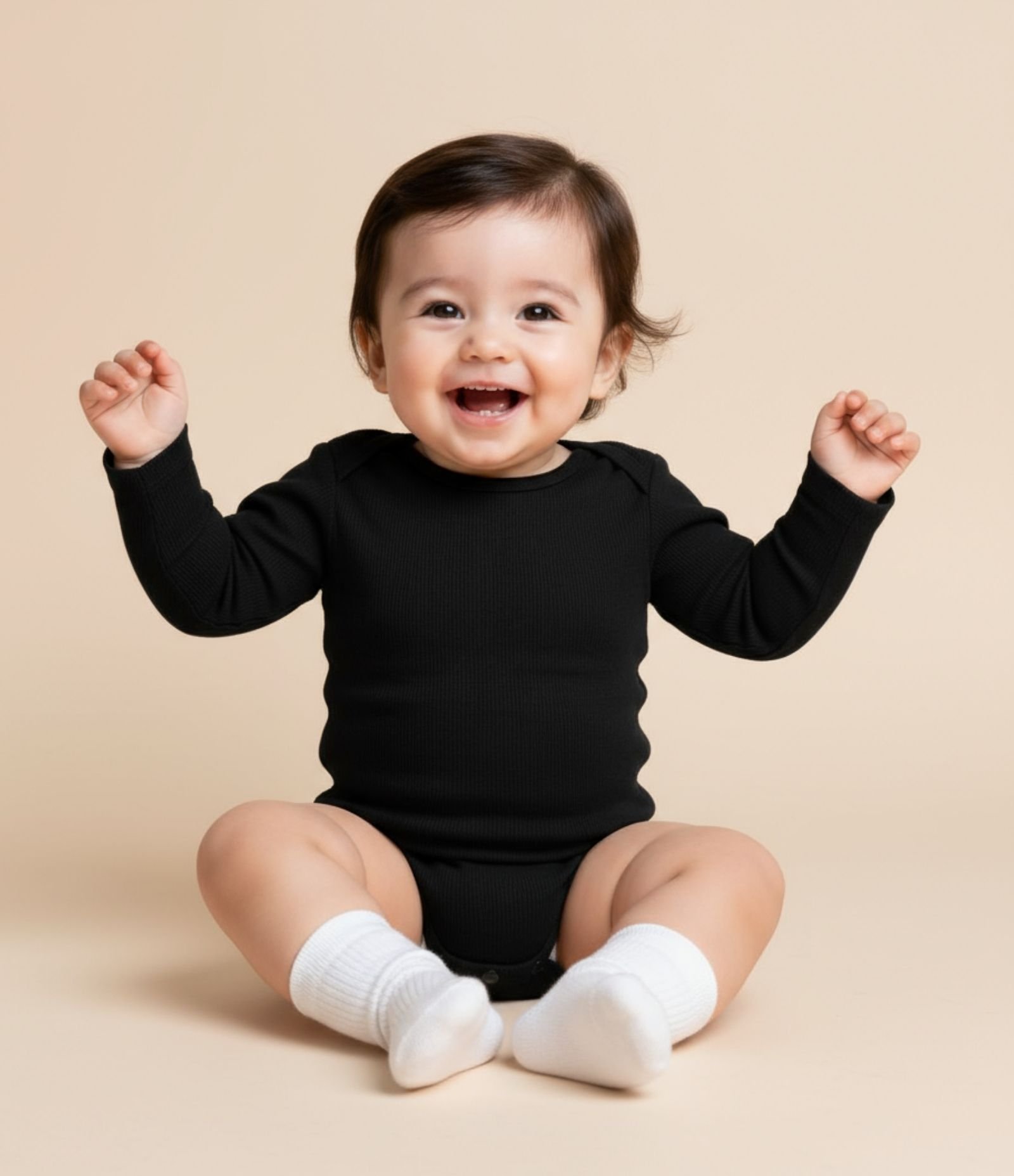 Body Infantil em Ribana Básico - Tam RN a 18 meses Preto 1