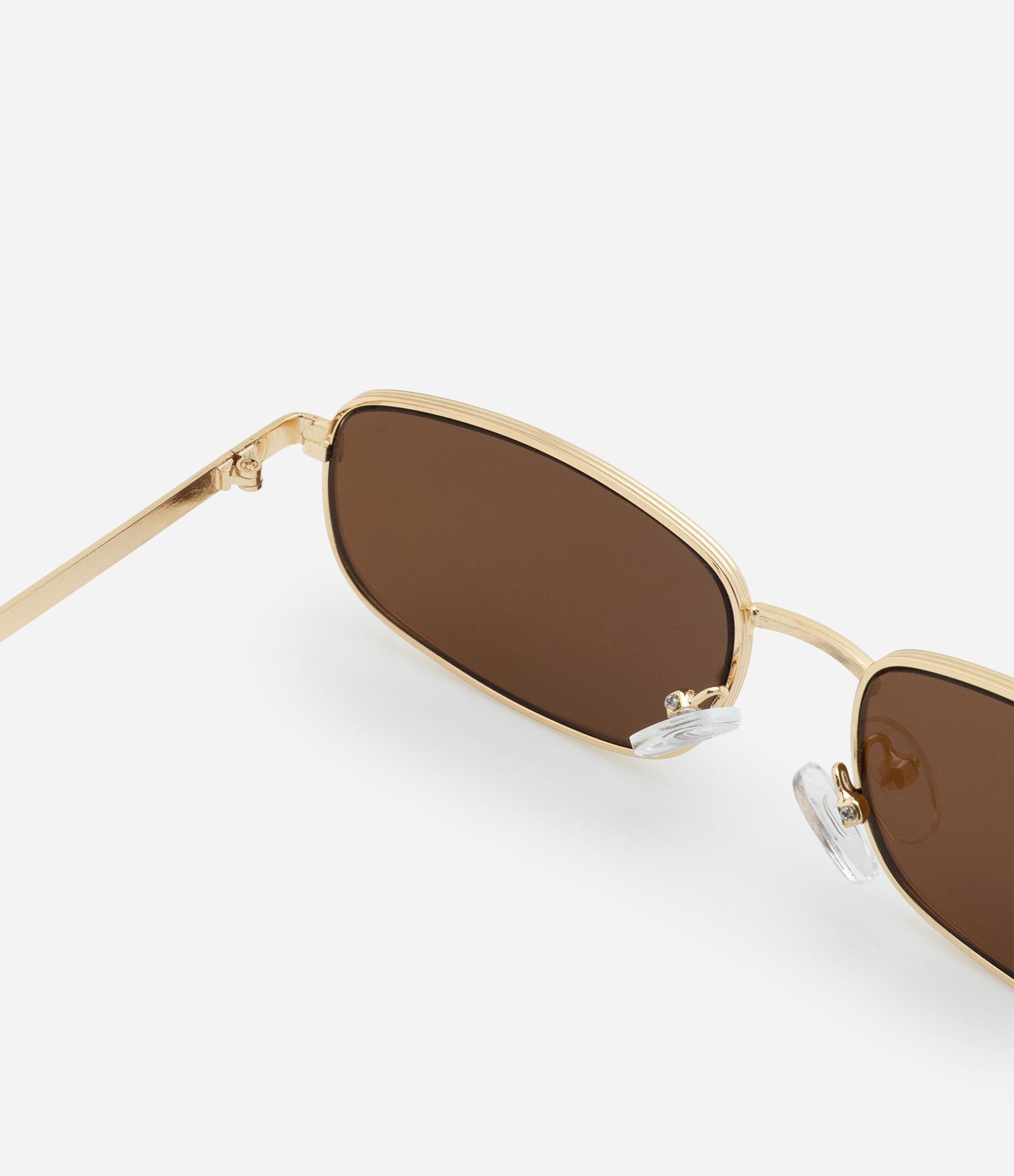 Óculos de Sol Redondo com Haste Fina Dourado 4