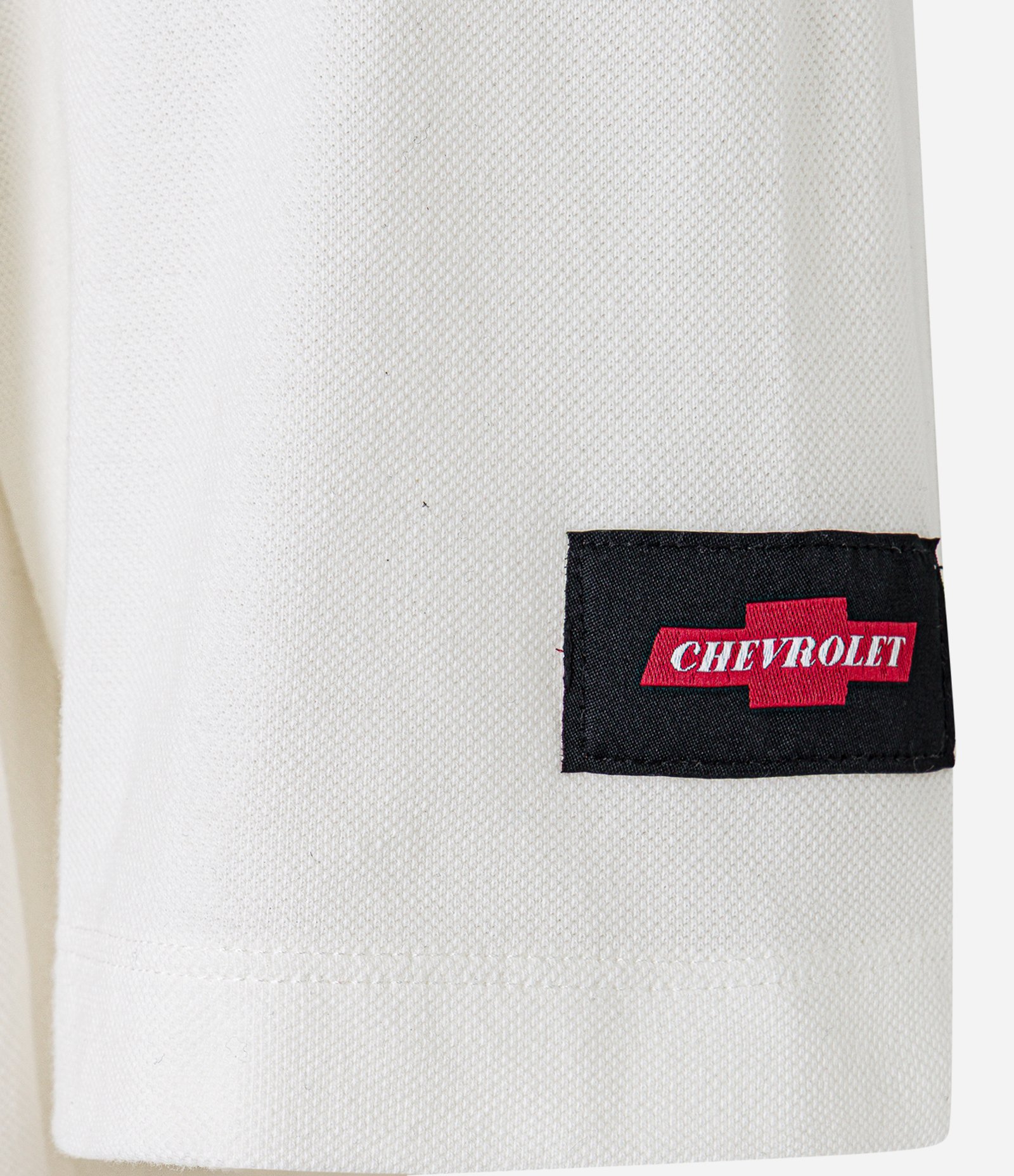 Camisa Polo Boxy em Algodão com Estampa Chevrolet Branco 9