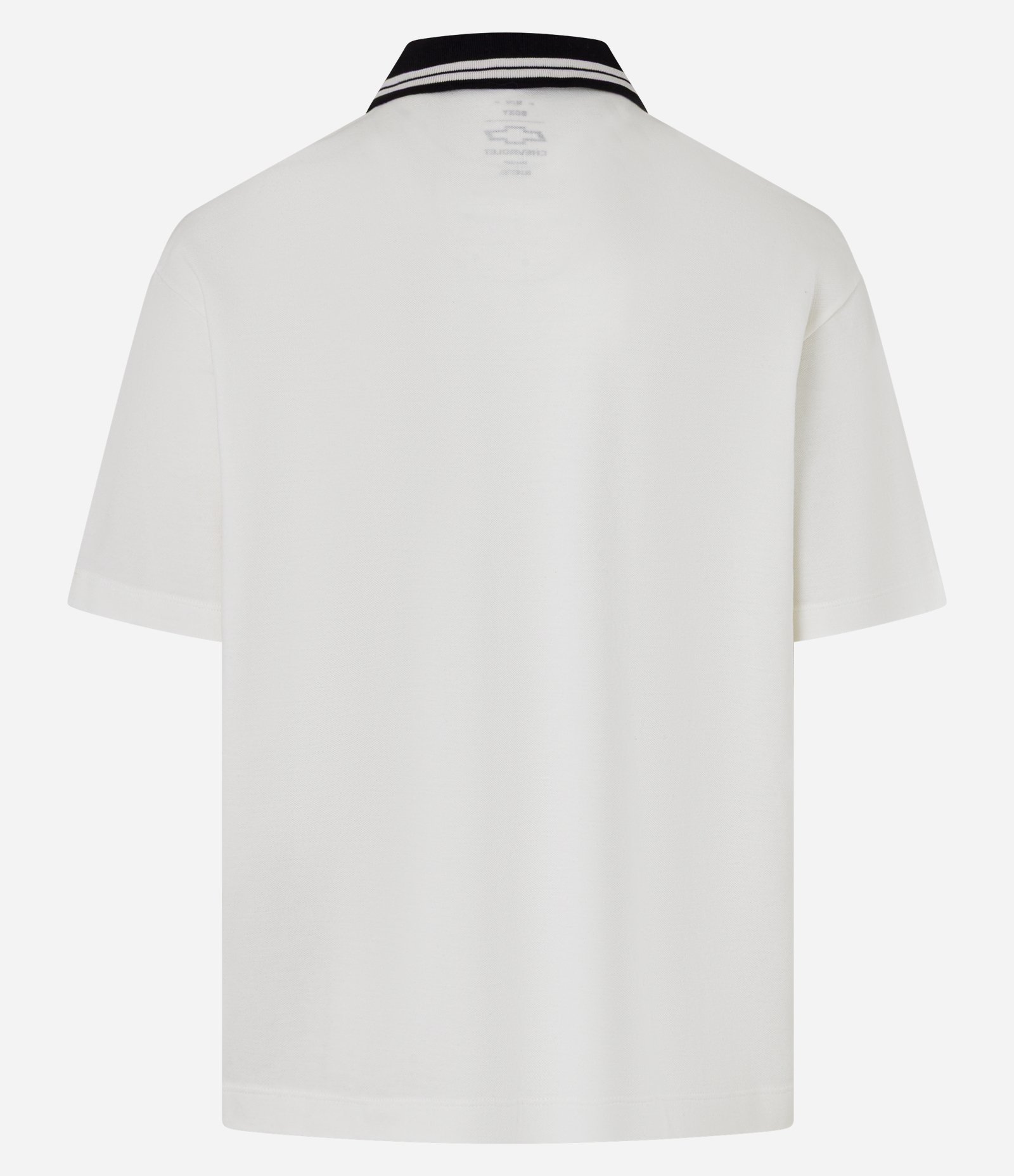 Camisa Polo Boxy em Algodão com Estampa Chevrolet Branco 10