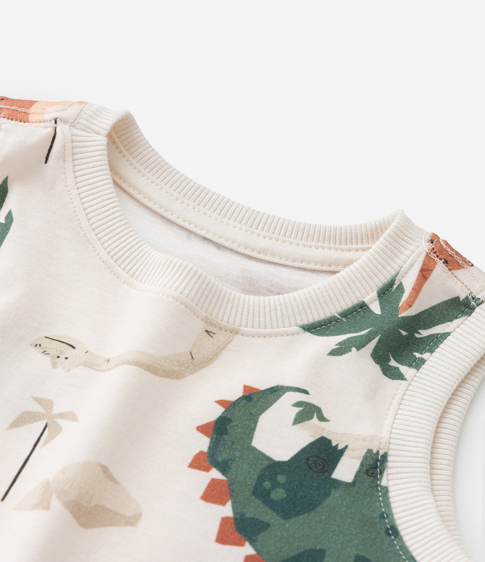 Regata Infantil com Estampa de Dinossauros - Tam 1 a 5/6 Anos Bege 5