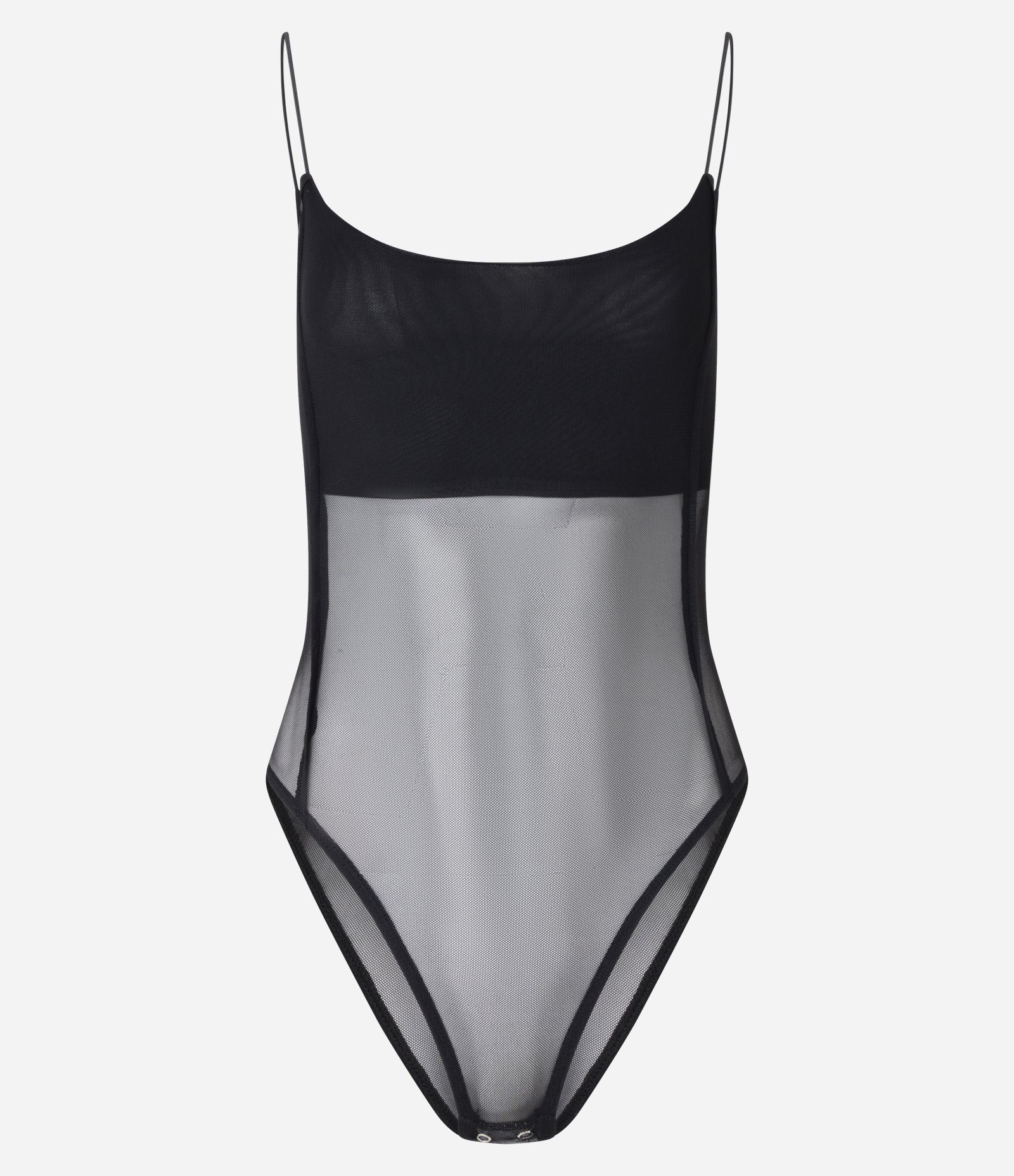 Body em Tule com Recorte e Transparência Preto 4